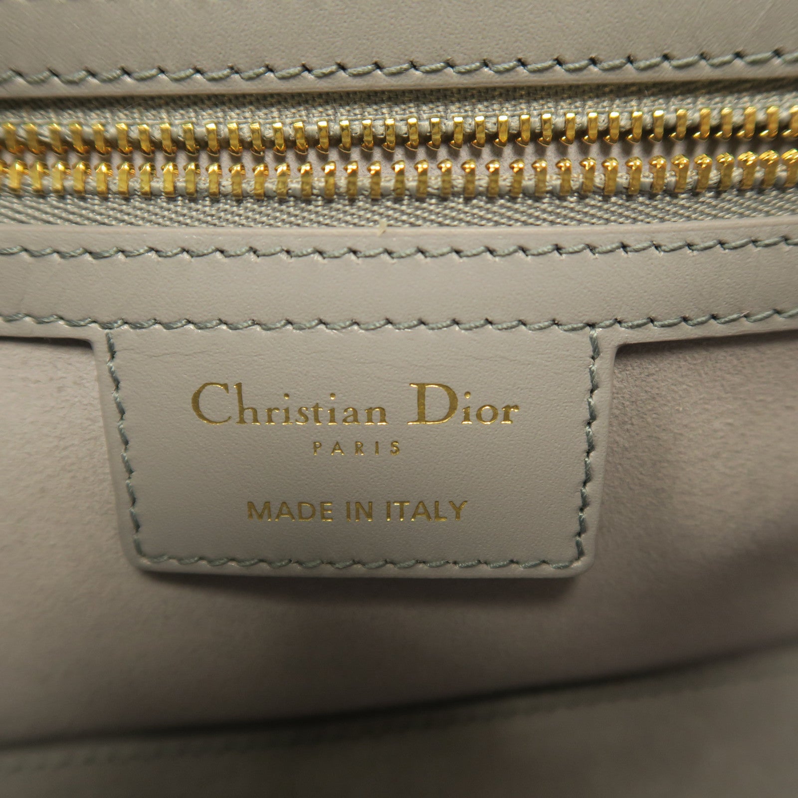 Dior 牛皮皮革Montaigne Avenue金扣鏈帶肩背袋灰色