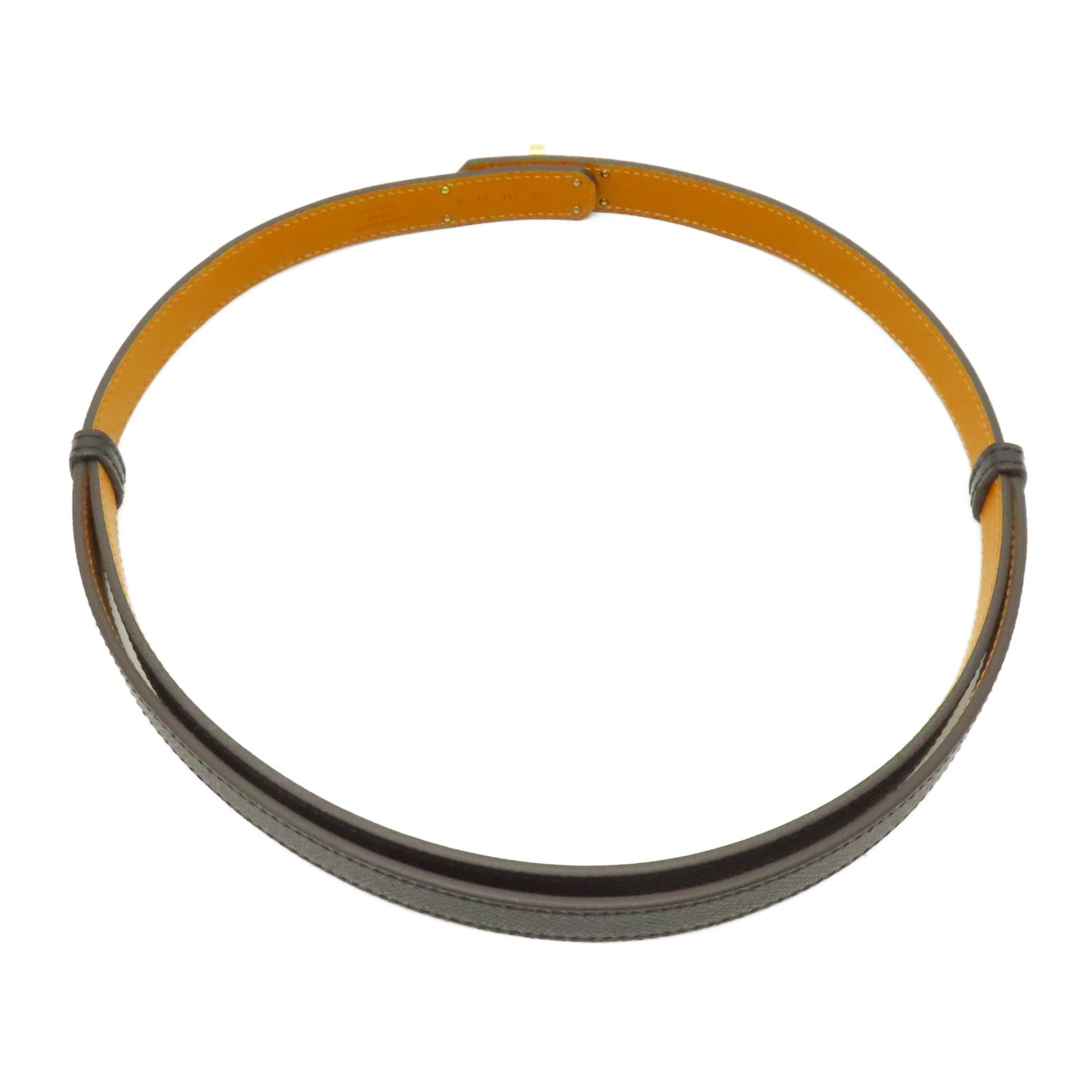 HERMES Epsom皮革Pocket Belt 18金扣皮帶黑色