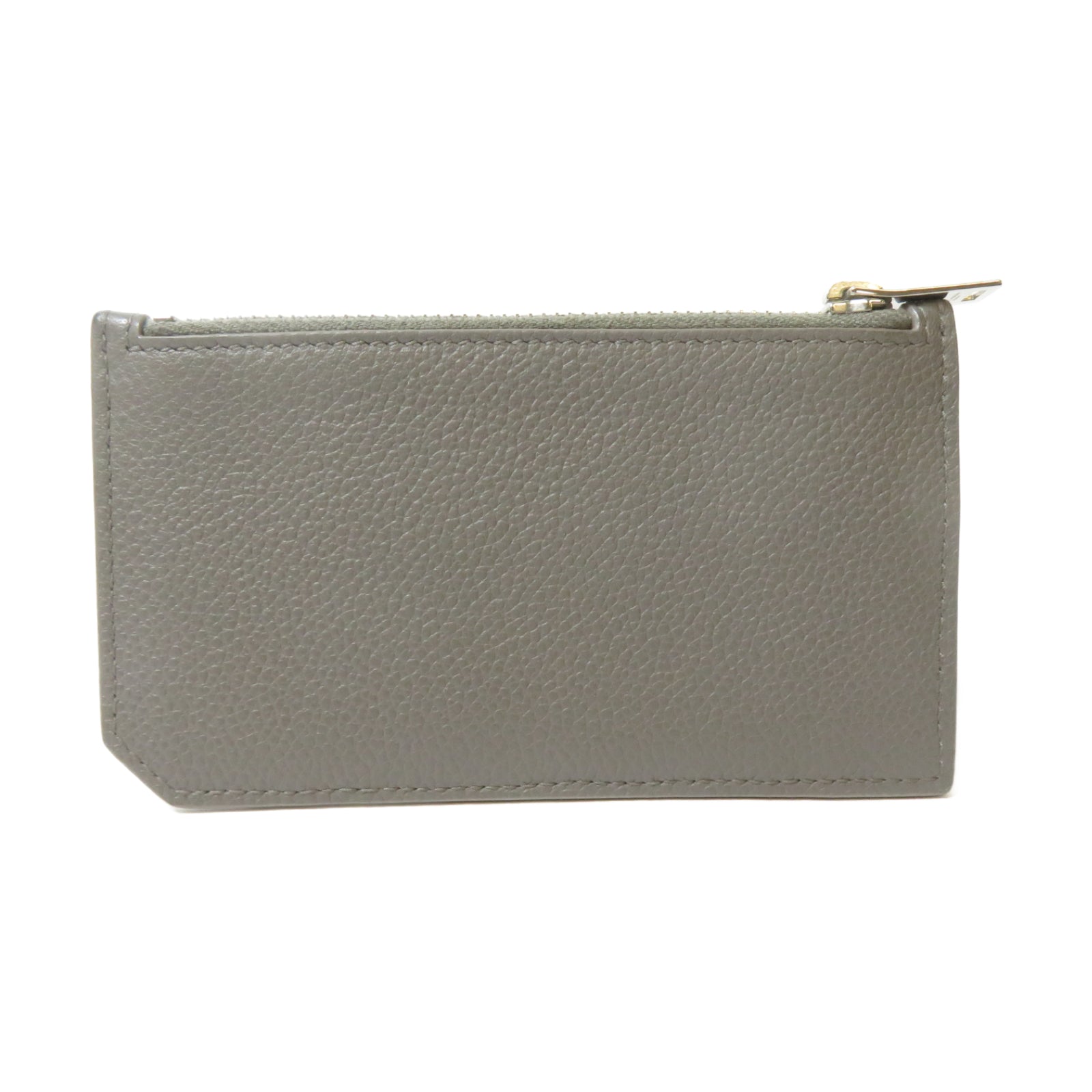 SAINT LAURENT 牛皮皮革Card Case銀扣卡片套灰色
