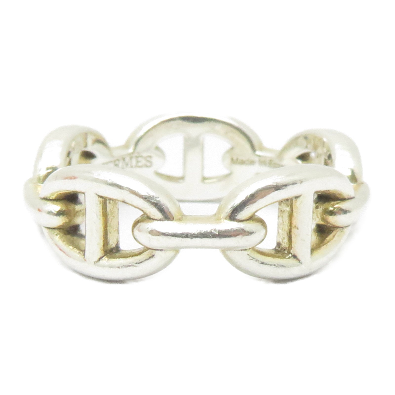 HERMES 925純銀Chaine d'ancre Enchainee Ring戒指#58/US#7.75
