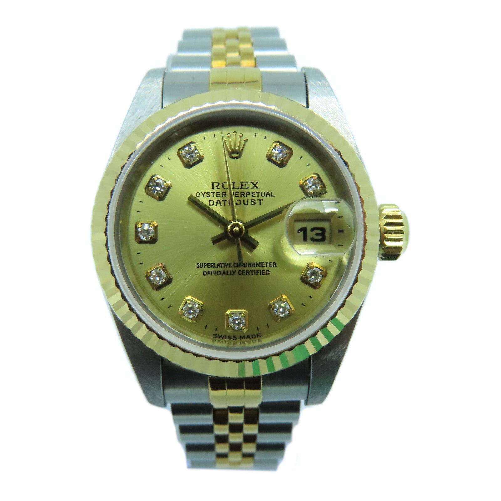 ROLEX Datejust 26mm18K黃金/不鏽鋼手錶自動機芯金色