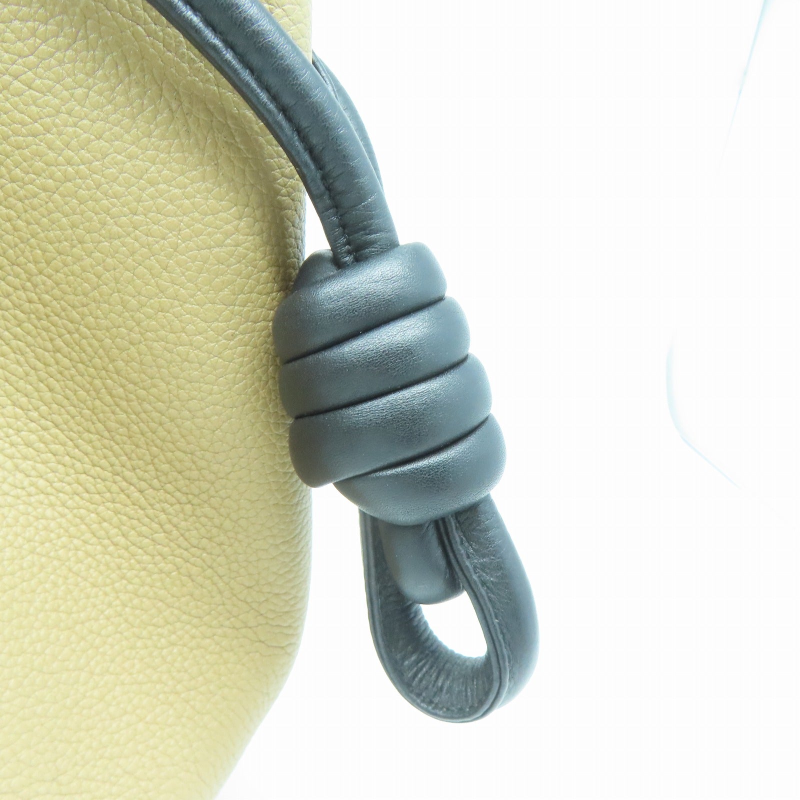 LOEWE 牛皮皮革Flamenco knot Shoulder tote bag銀扣肩背袋啡色/黑色