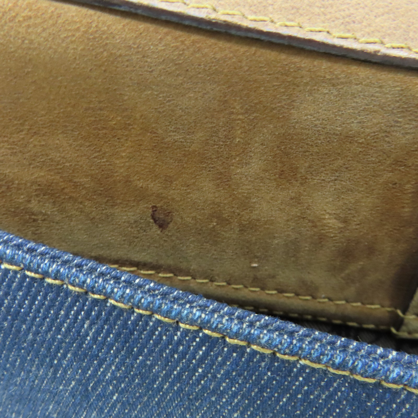 Dior 皮革牛仔布Shoulder Bag金扣肩背袋藍色