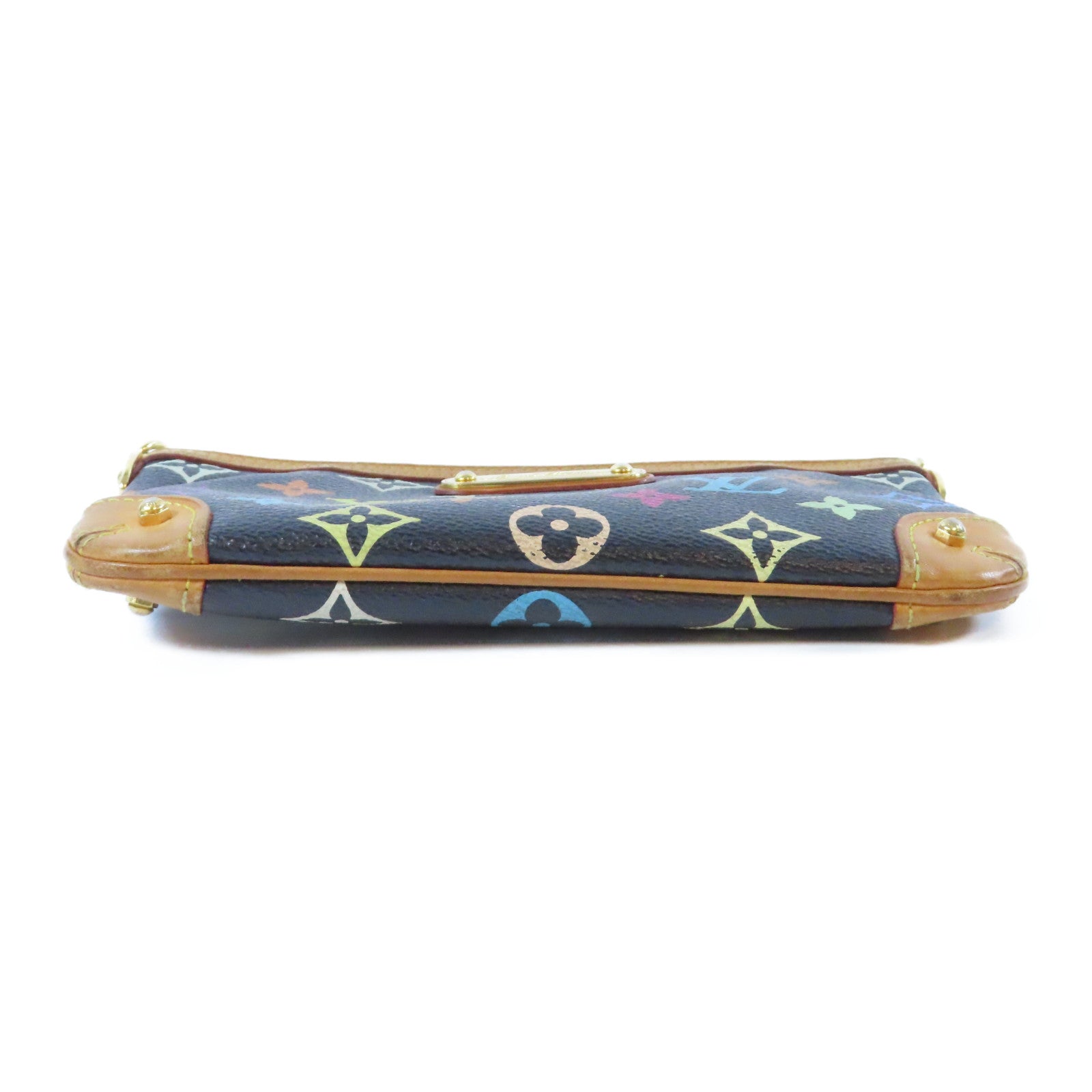 LOUIS VUITTON Monogram Multicolore Pochette Milla金扣鏈帶手挽袋黑色