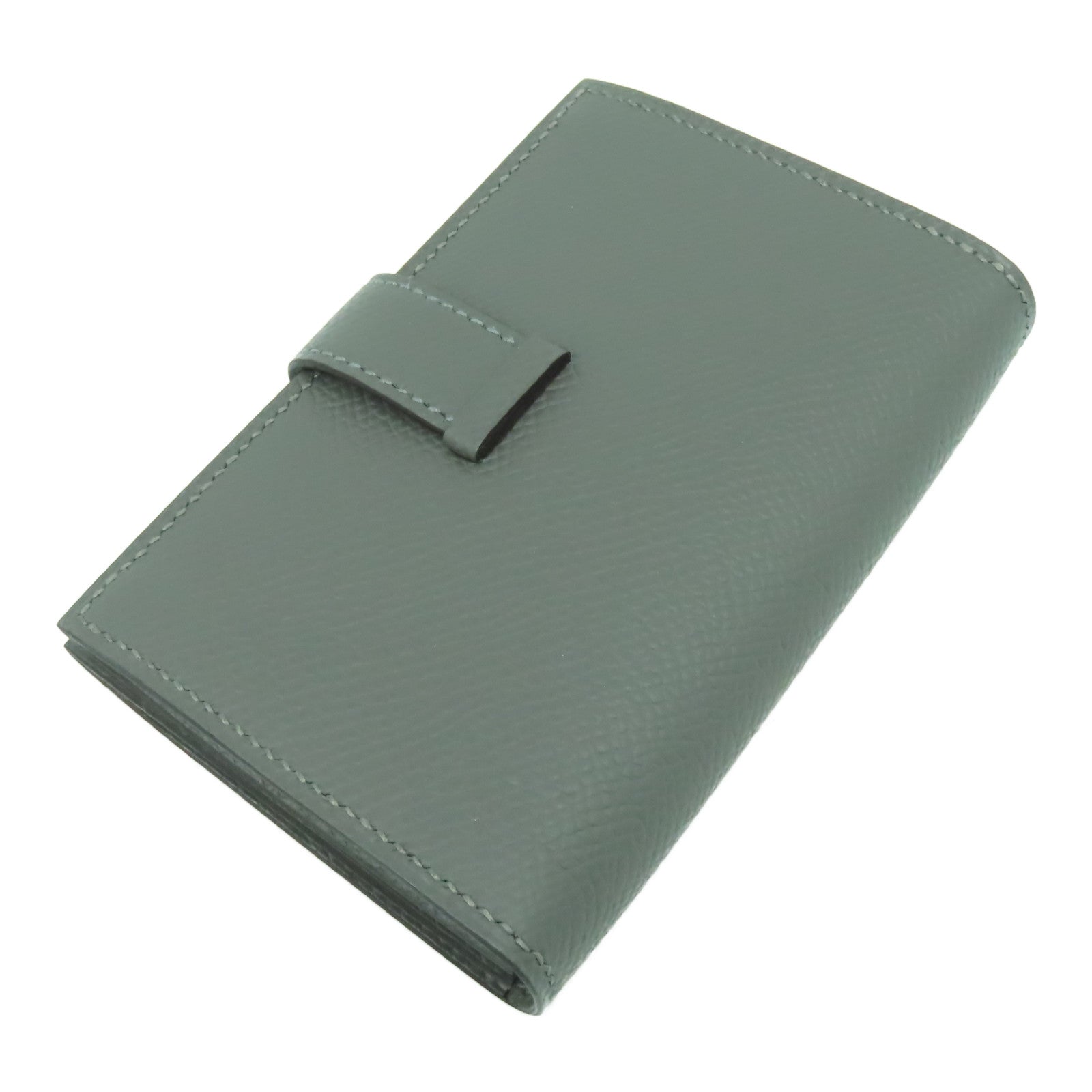 HERMES Epsom皮革Bearn Card Case銀扣卡片套積雲雨灰色