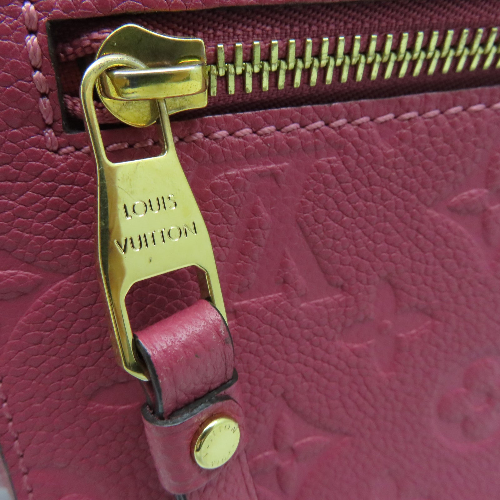 LOUIS VUITTON Monogram Empreinte Pochette Metis 2 Way Shoulder金扣肩背袋粉紅色