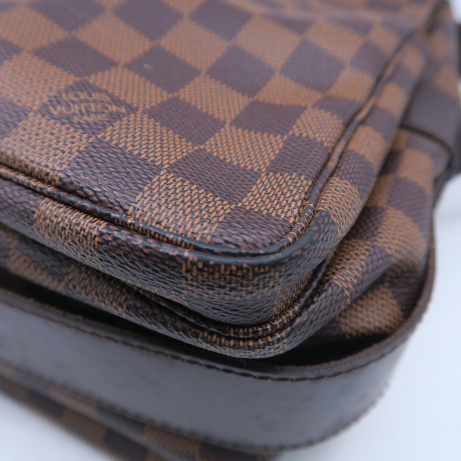 LOUIS VUITTON Damier Ebene Naviglio金扣肩背袋啡色