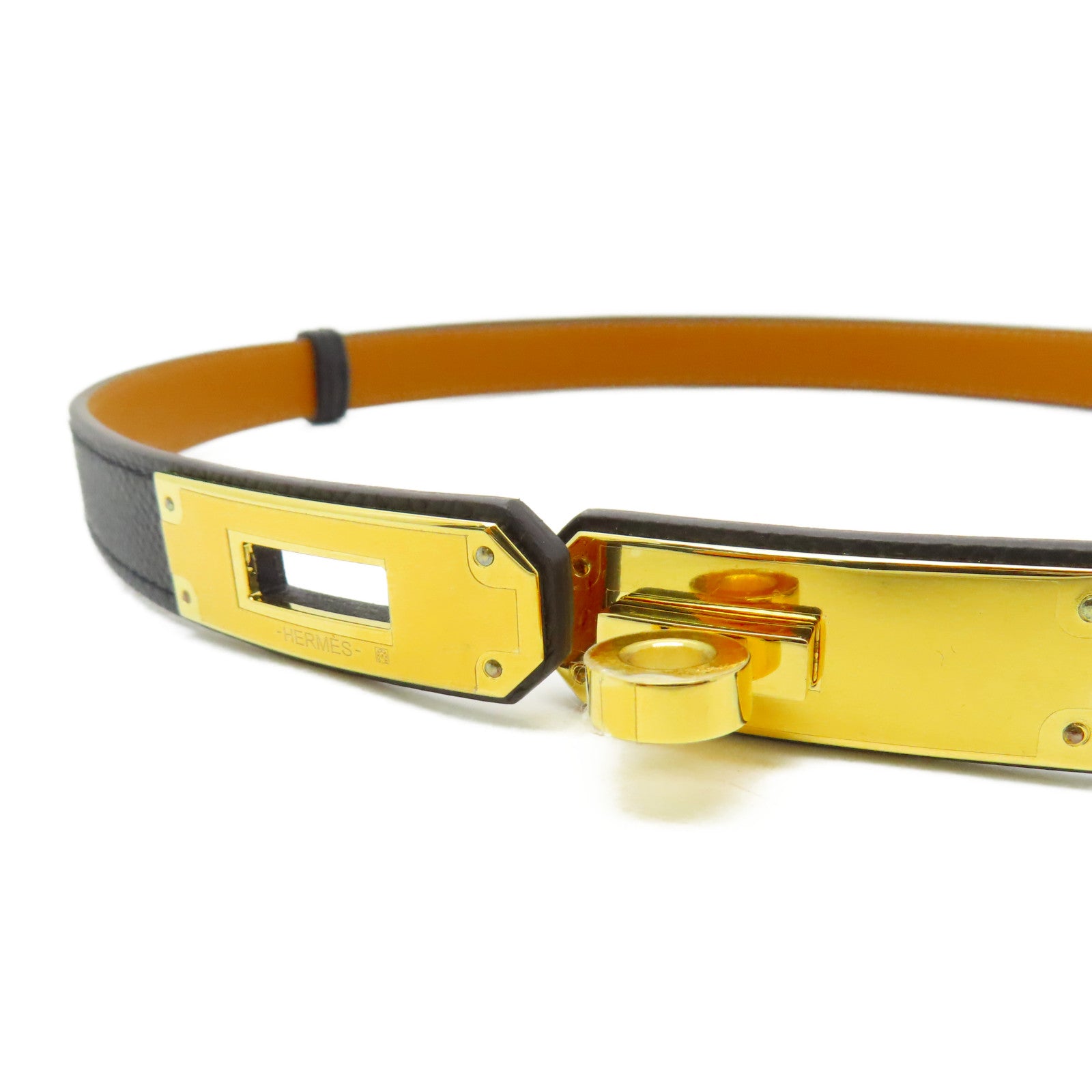 HERMES Epsom皮革Pocket Belt 18金扣皮帶黑色