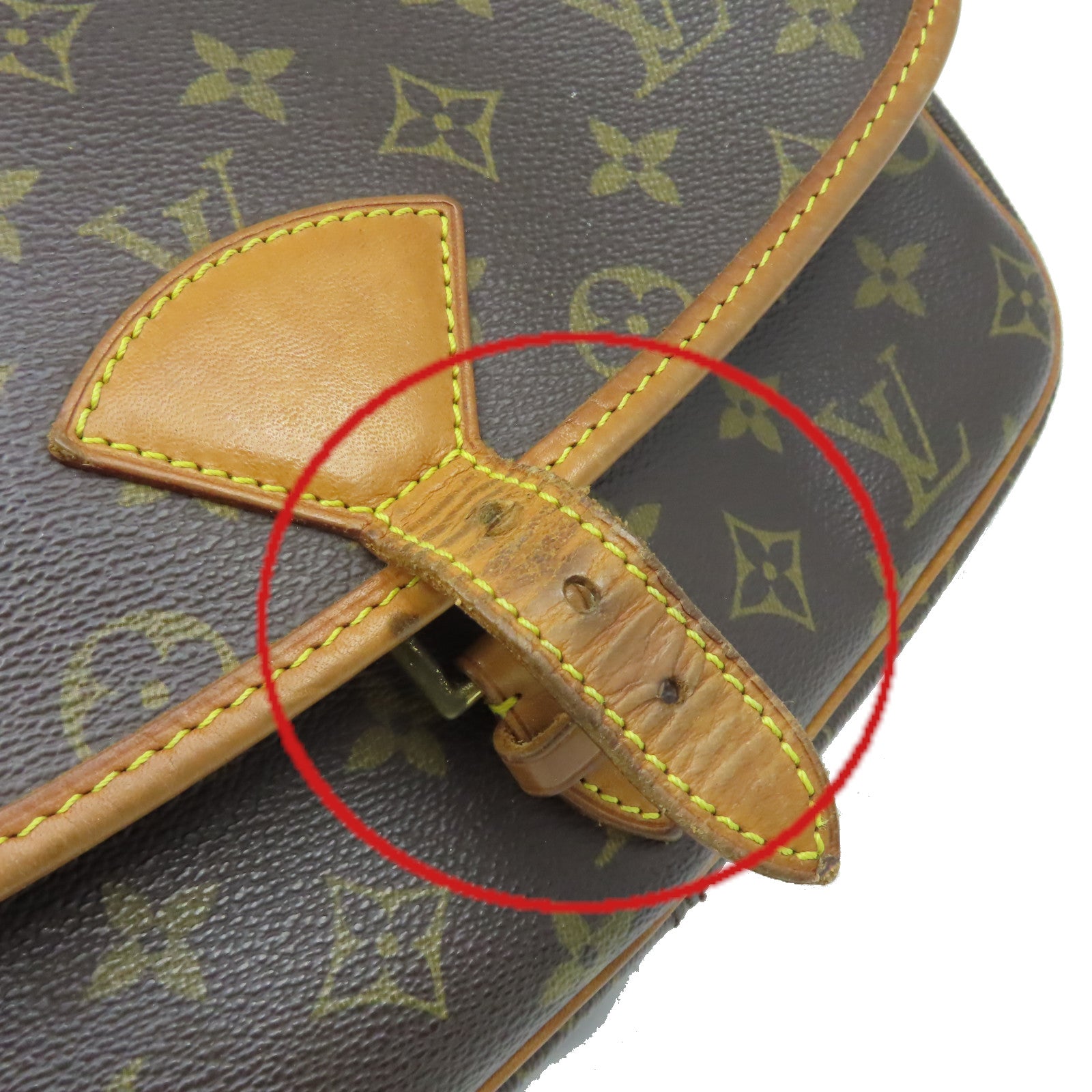 LOUIS VUITTON Monogram Sologne Shoulder Bag金扣肩背袋啡色