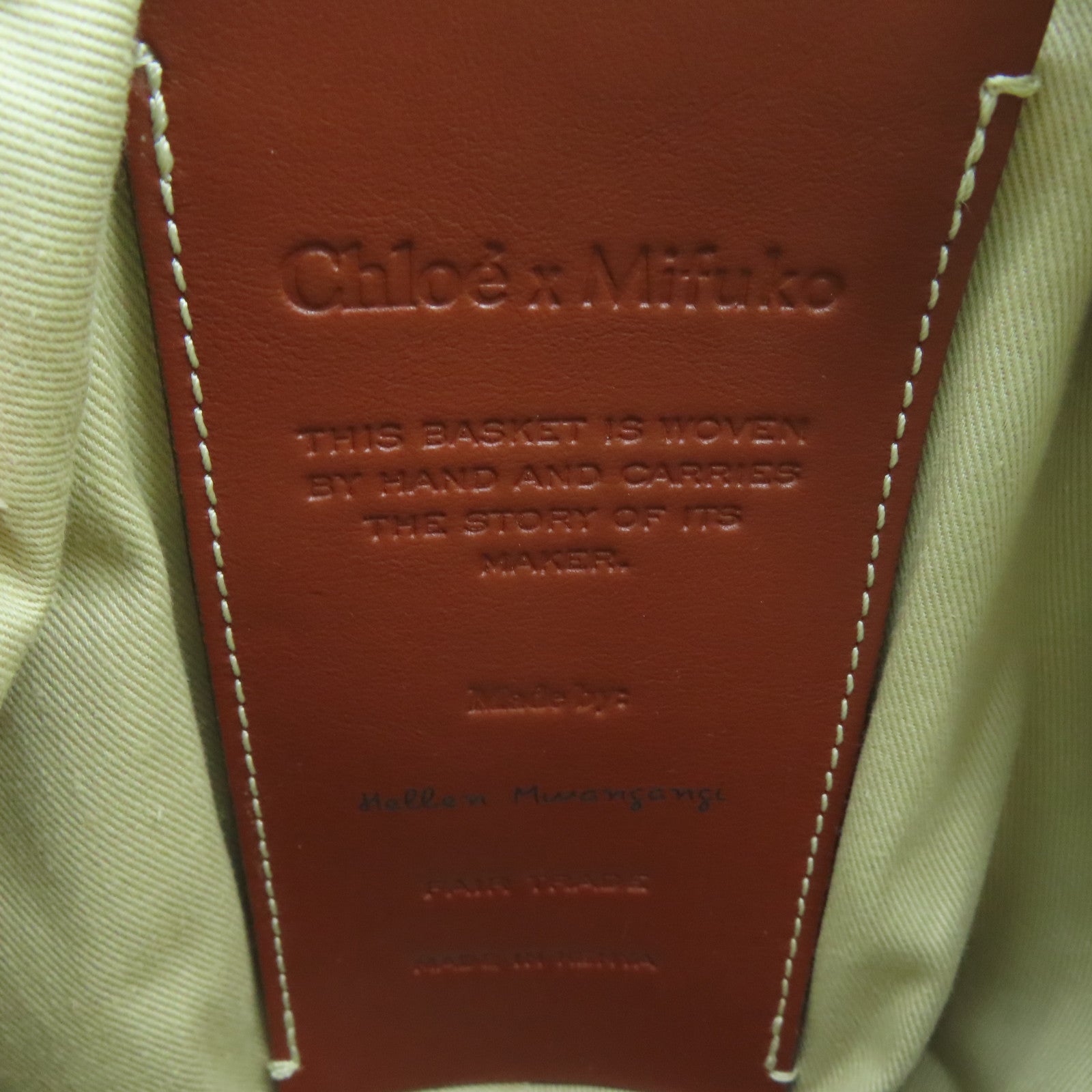 Chloe 拉菲草Woody Saffia Basket Bag金扣肩背袋米色/啡色