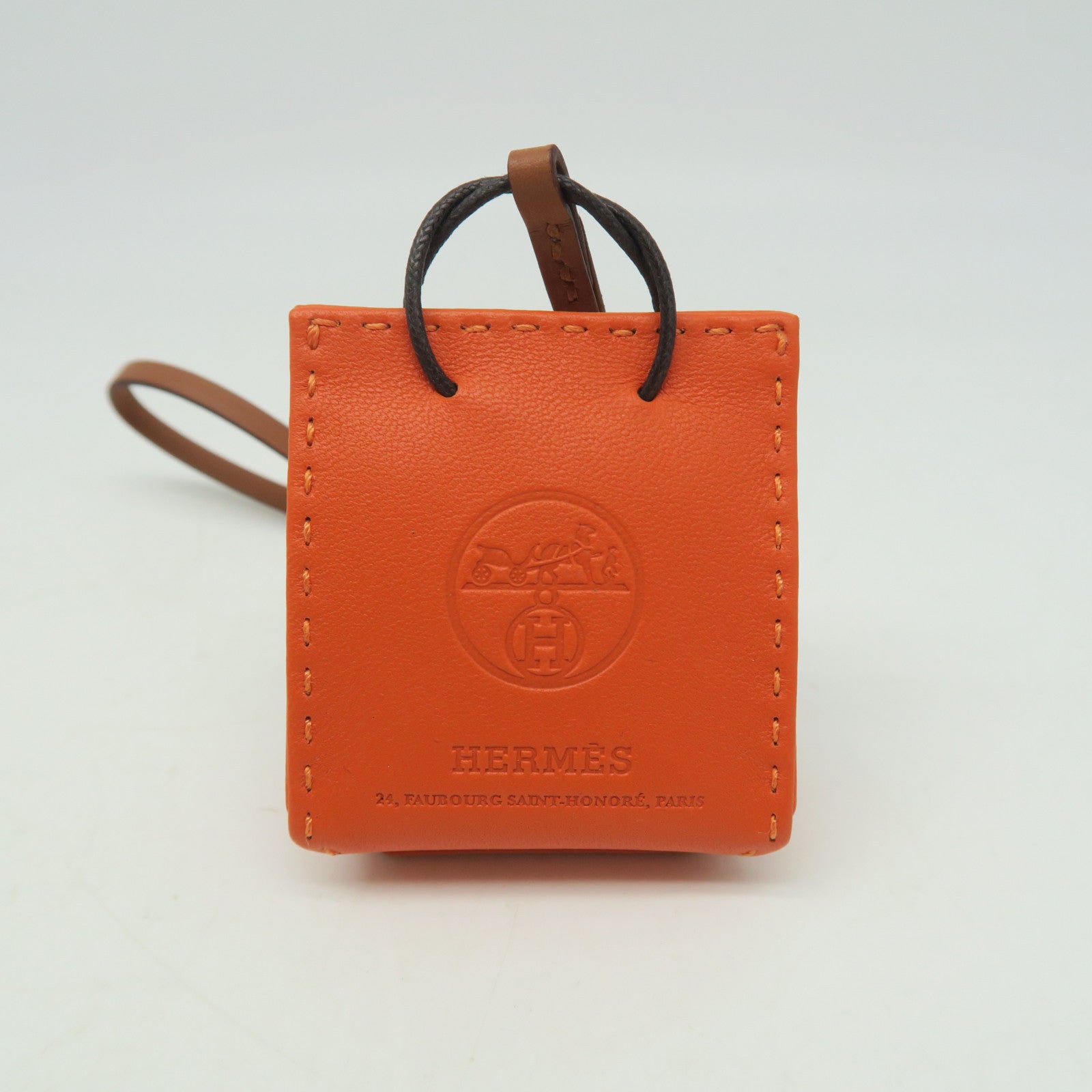 HERMES Swift Leather Charm Charm Orange