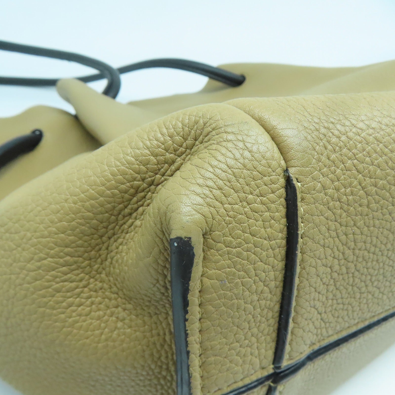 LOEWE 牛皮皮革Flamenco knot Shoulder tote bag銀扣肩背袋啡色/黑色