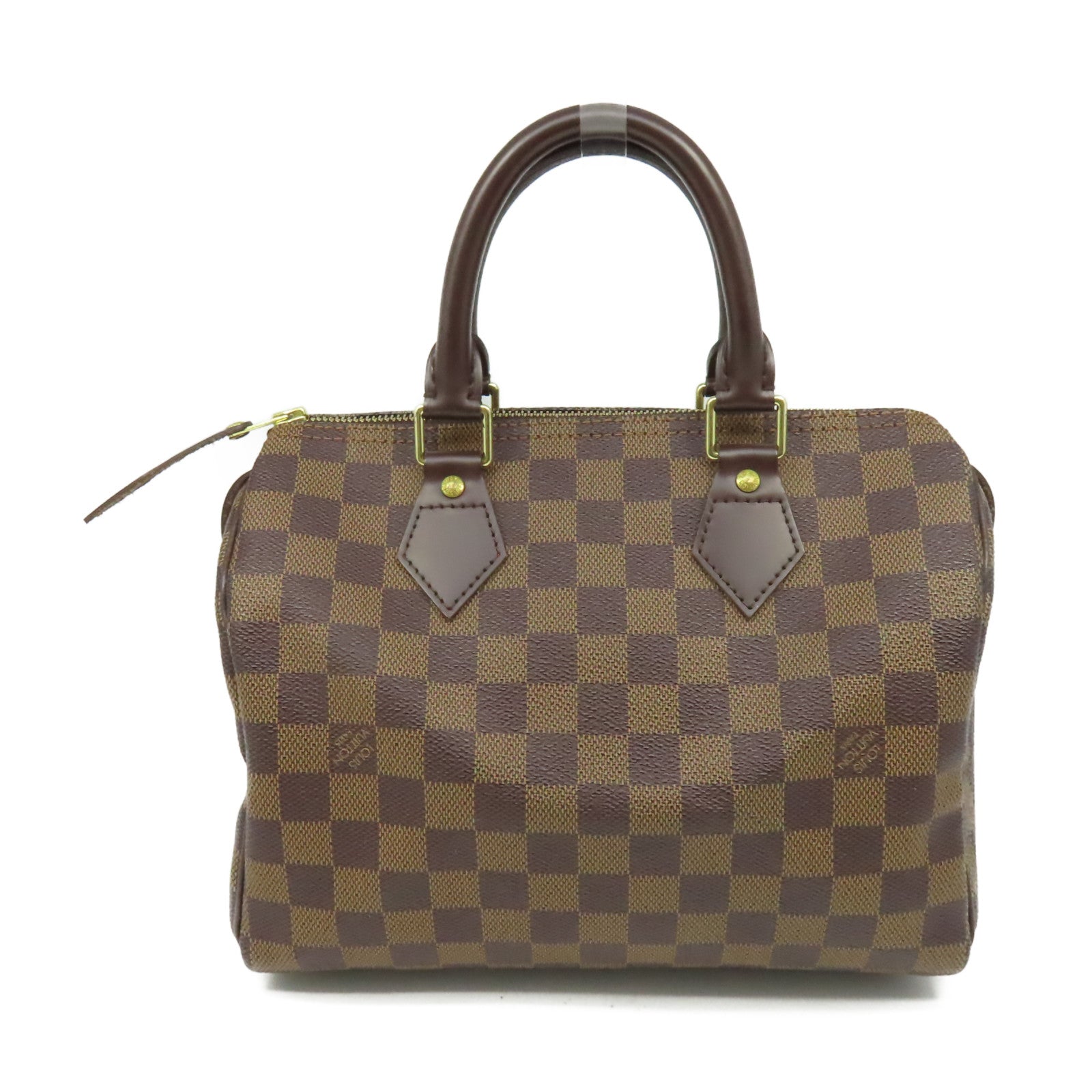 LOUIS VUITTON Damier Speedy 25金扣手挽袋啡色
