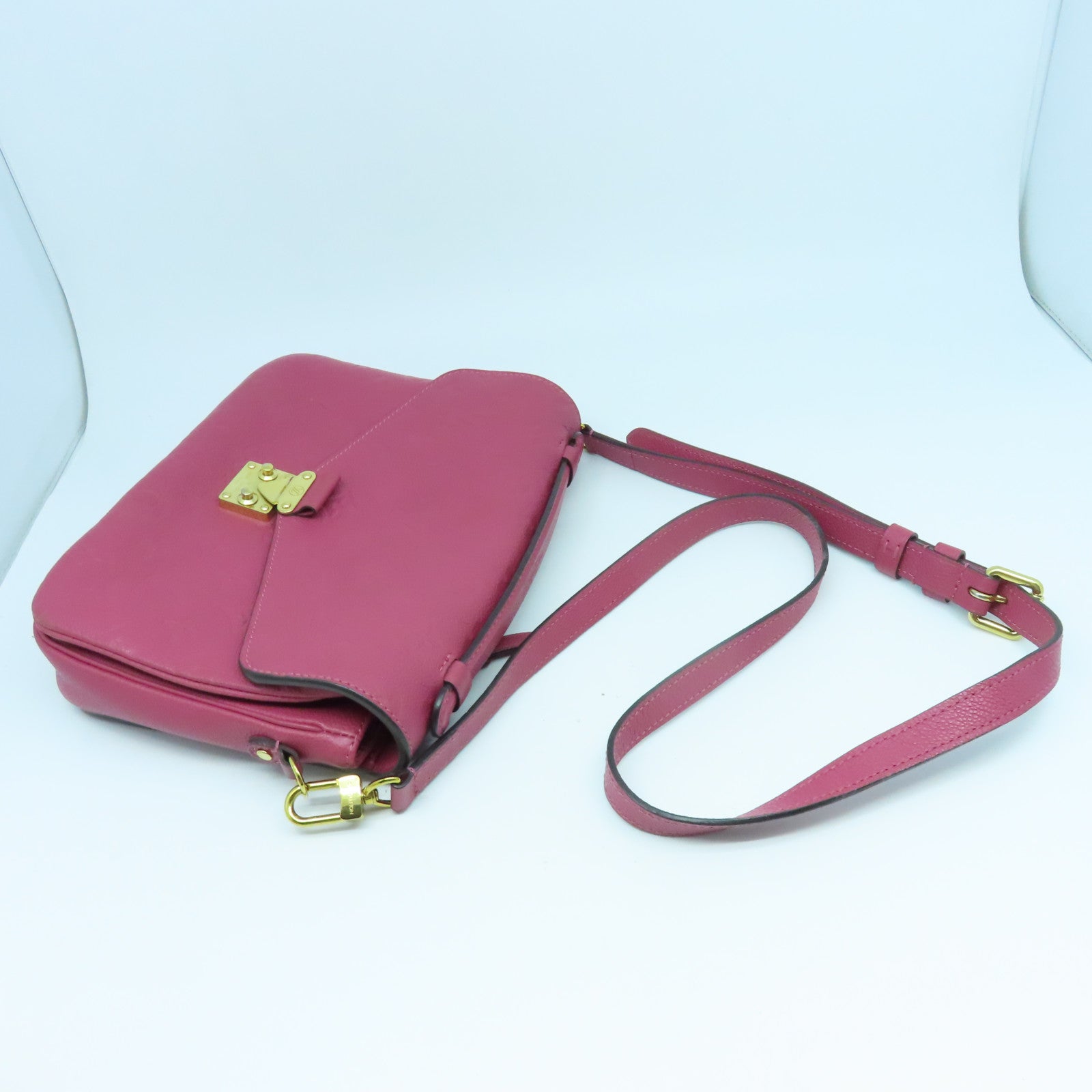 LOUIS VUITTON Monogram Empreinte Pochette Metis 2 Way Shoulder金扣肩背袋粉紅色