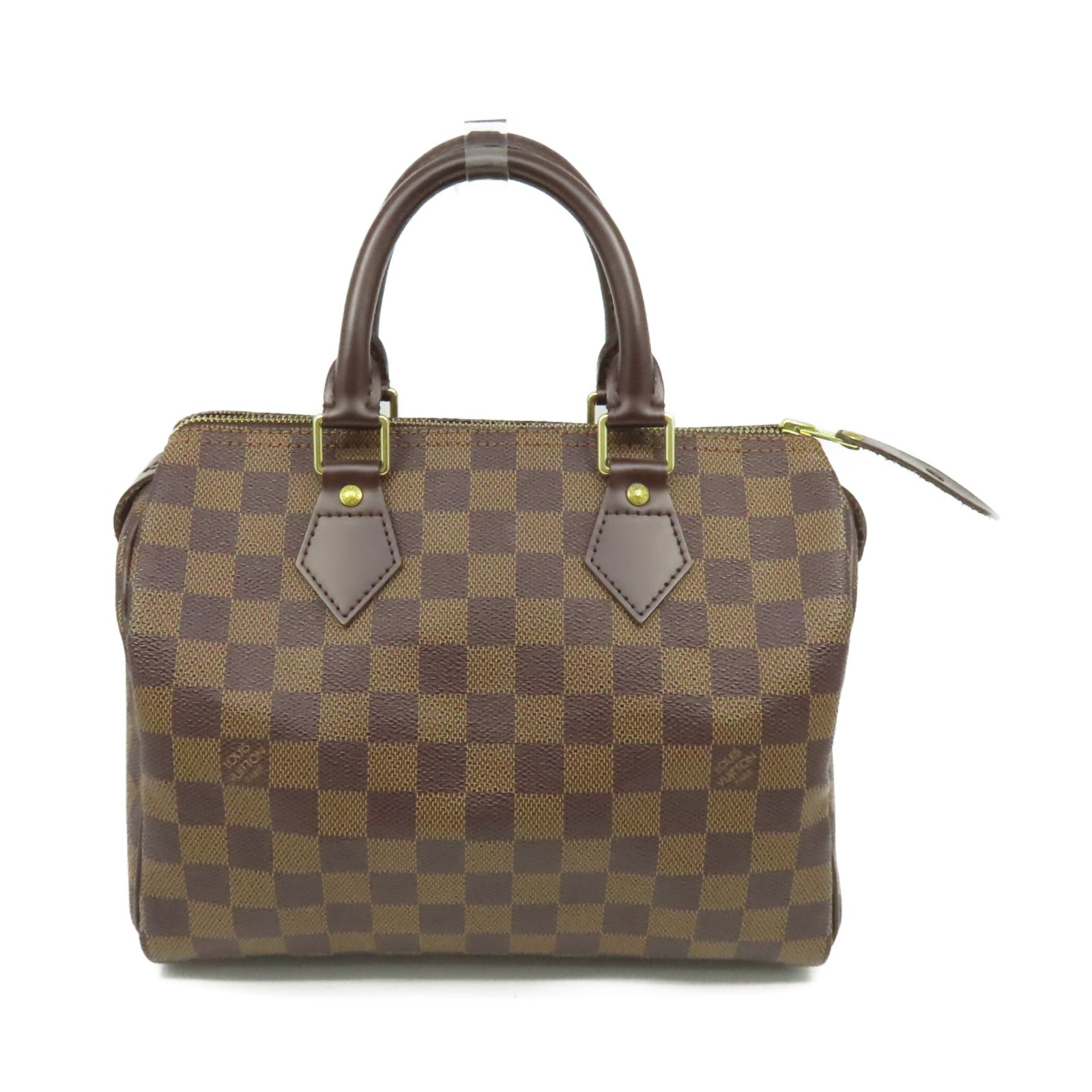 LOUIS VUITTON Damier Speedy 25金扣手挽袋啡色