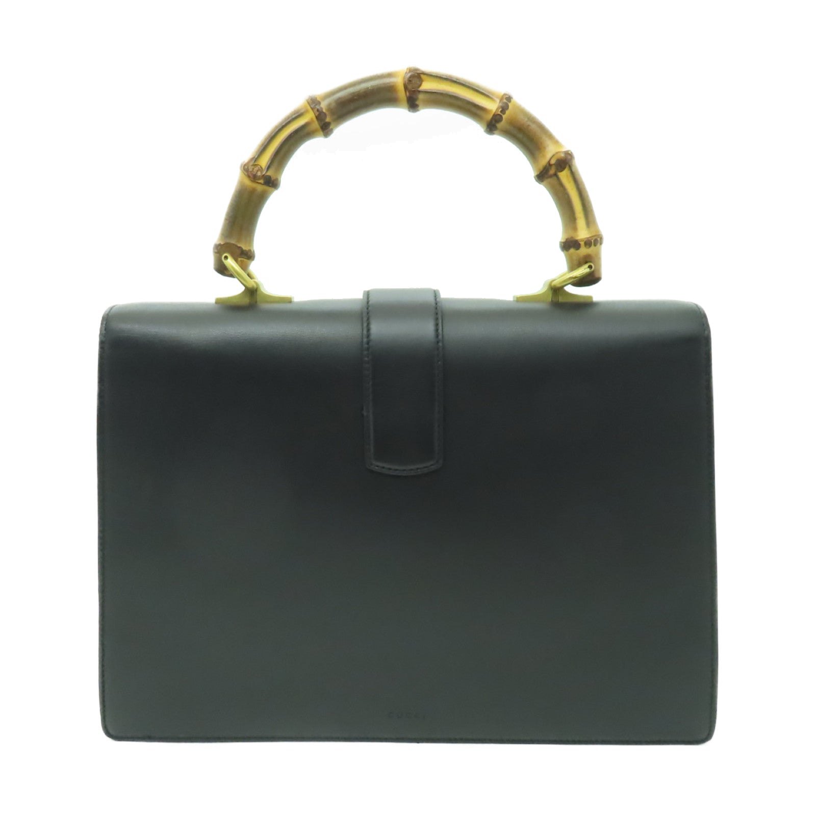 GUCCI 牛皮皮革Handbag金扣手挽袋黒色