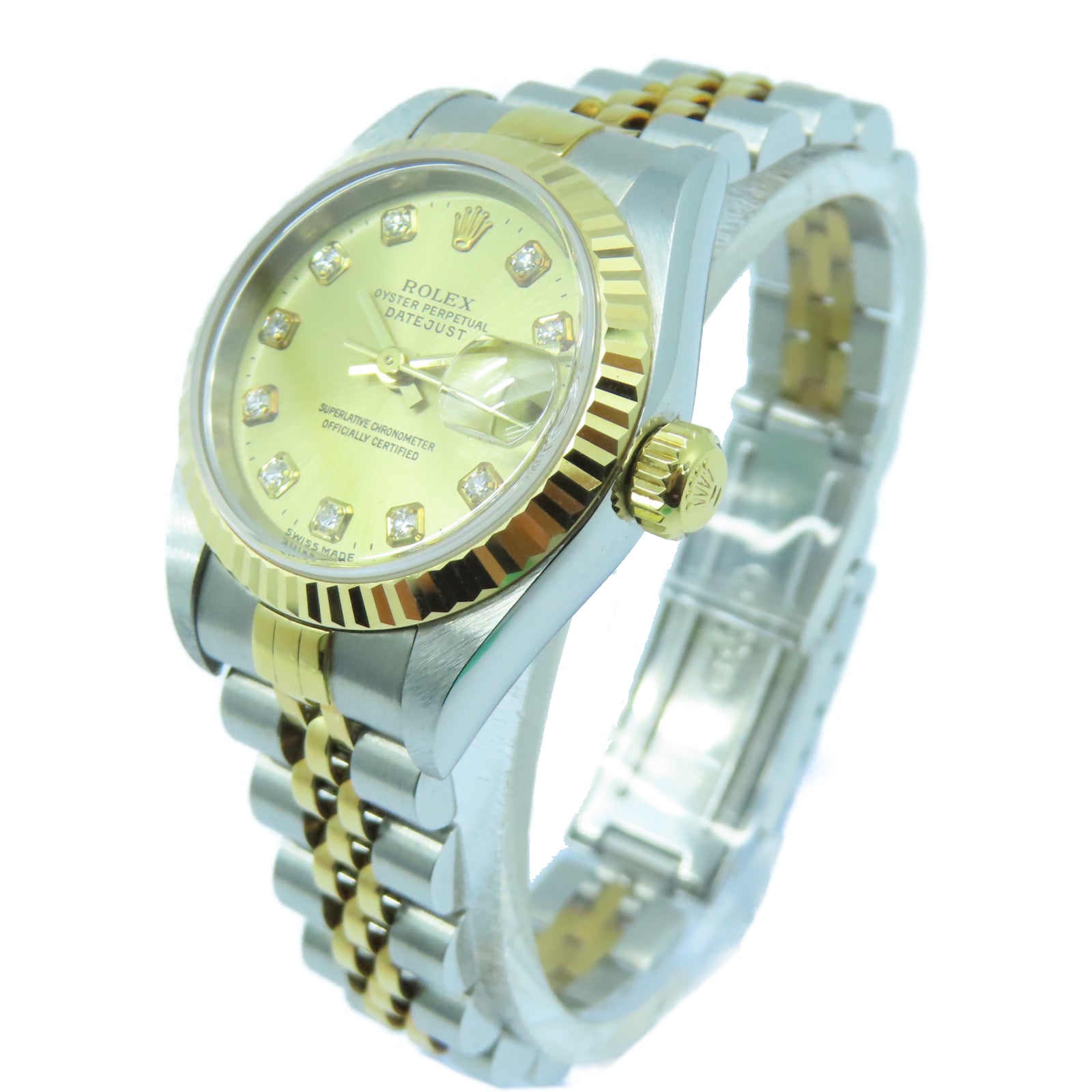 ROLEX Datejust 26mm18K黃金/不鏽鋼手錶自動機芯金色