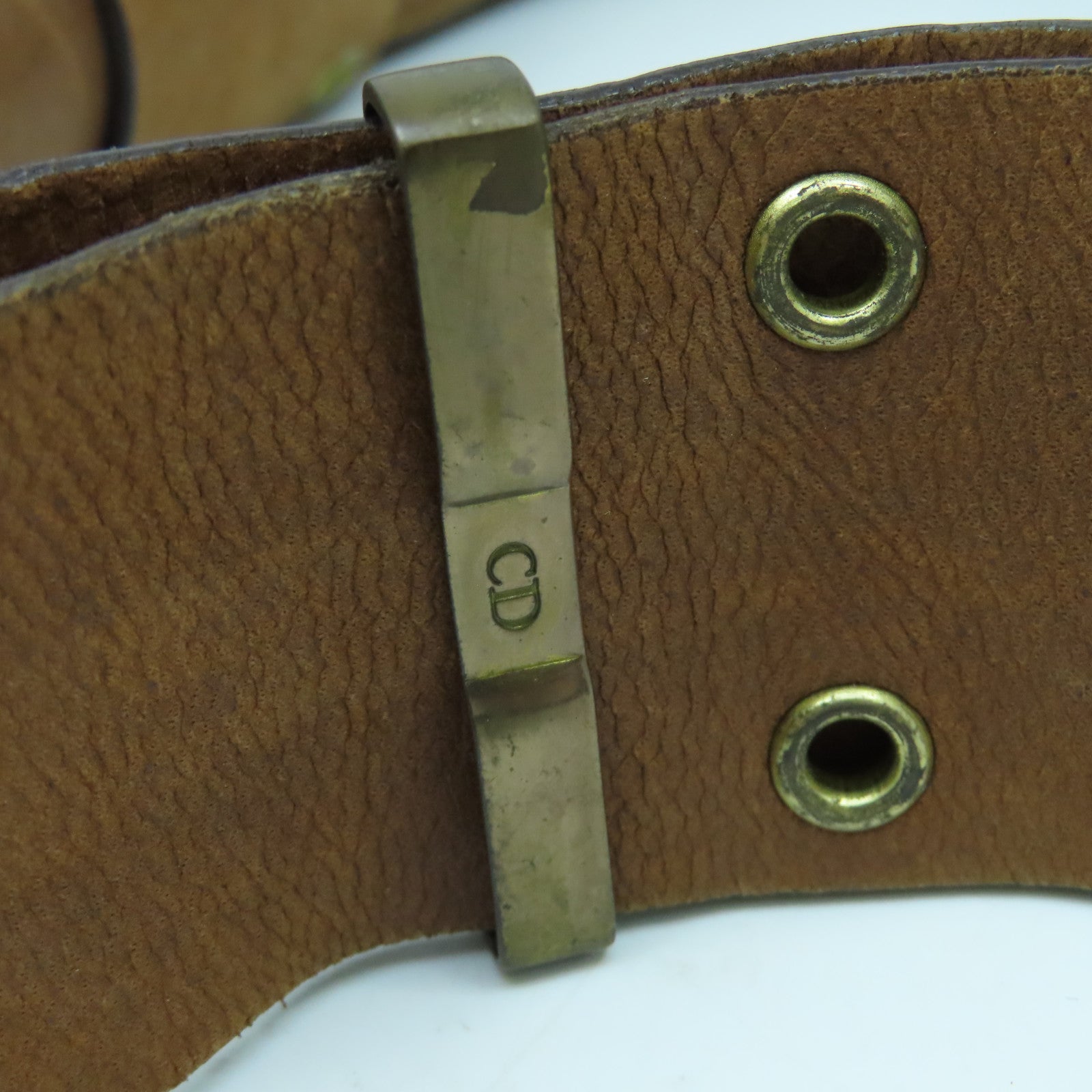 Dior 皮革牛仔布Shoulder Bag金扣肩背袋藍色