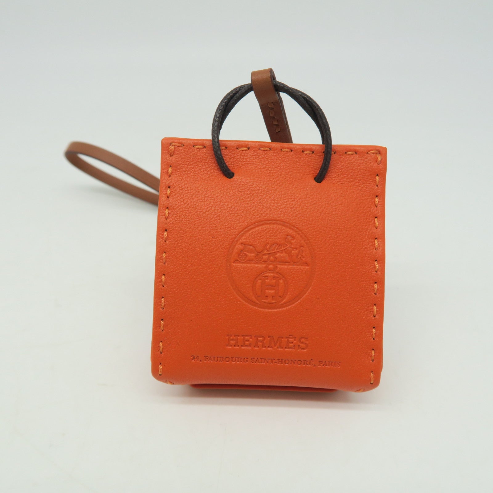 HERMES Swift Leather Charm Charm Orange