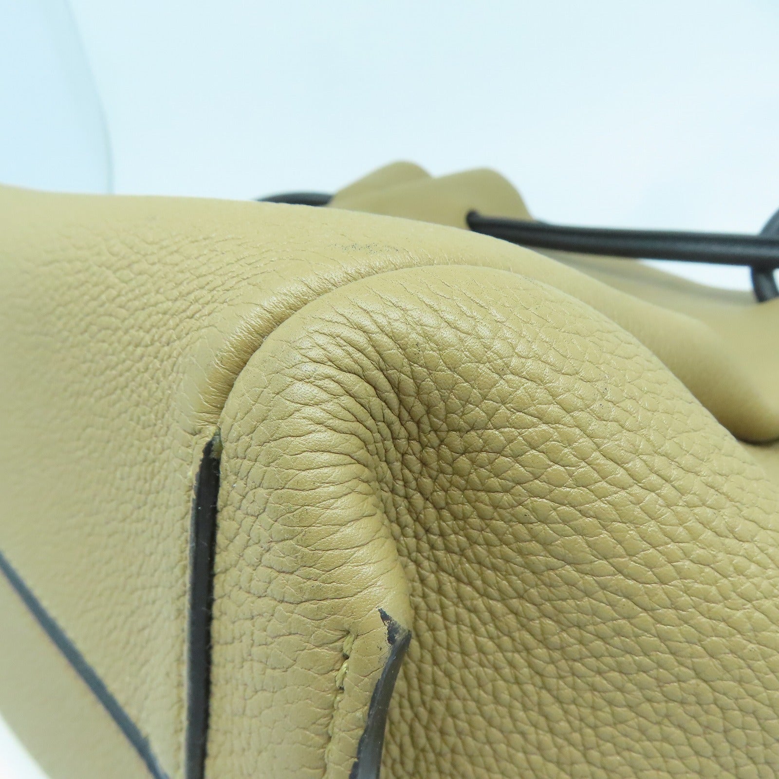 LOEWE 牛皮皮革Flamenco knot Shoulder tote bag銀扣肩背袋啡色/黑色