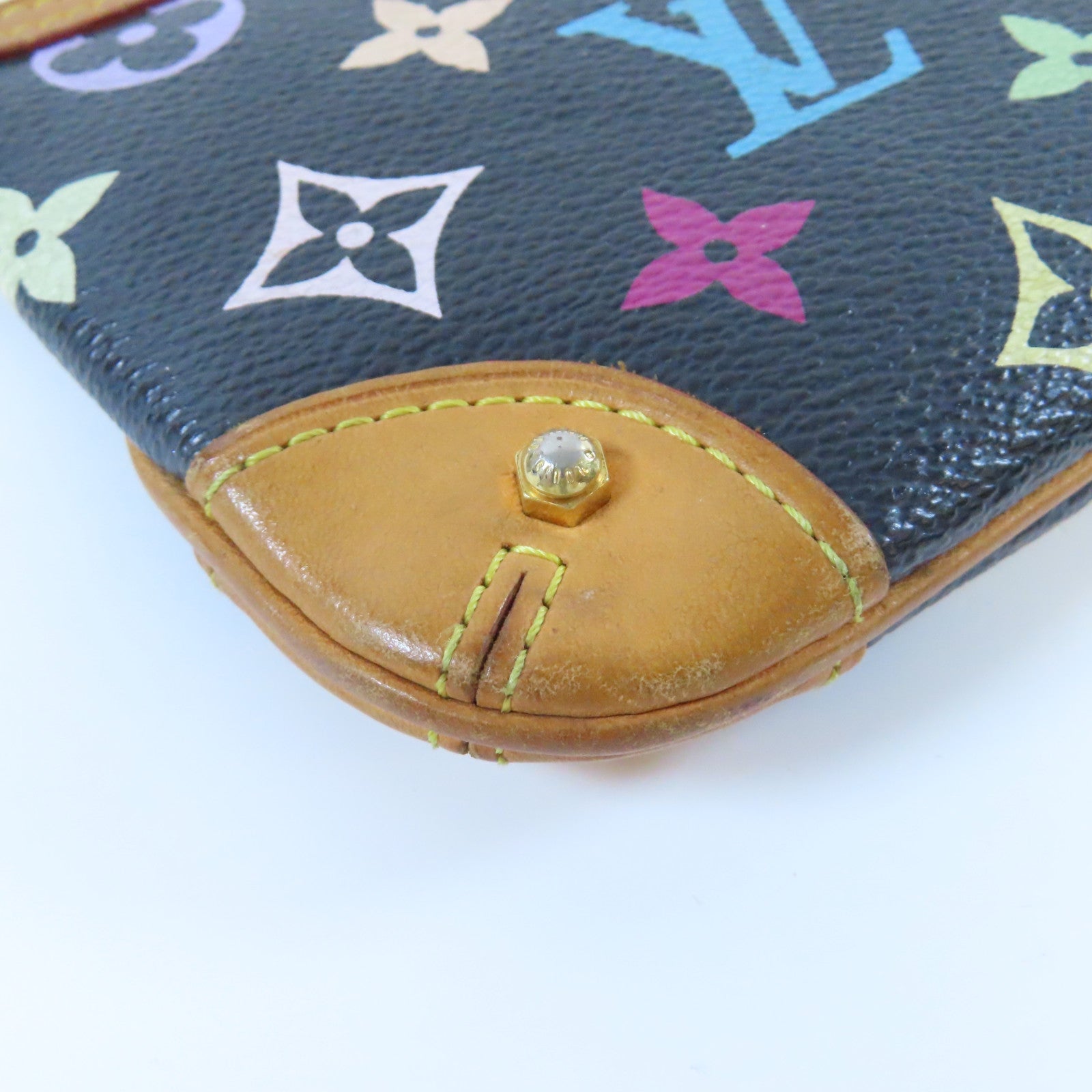 LOUIS VUITTON Monogram Multicolore Pochette Milla金扣鏈帶手挽袋黑色