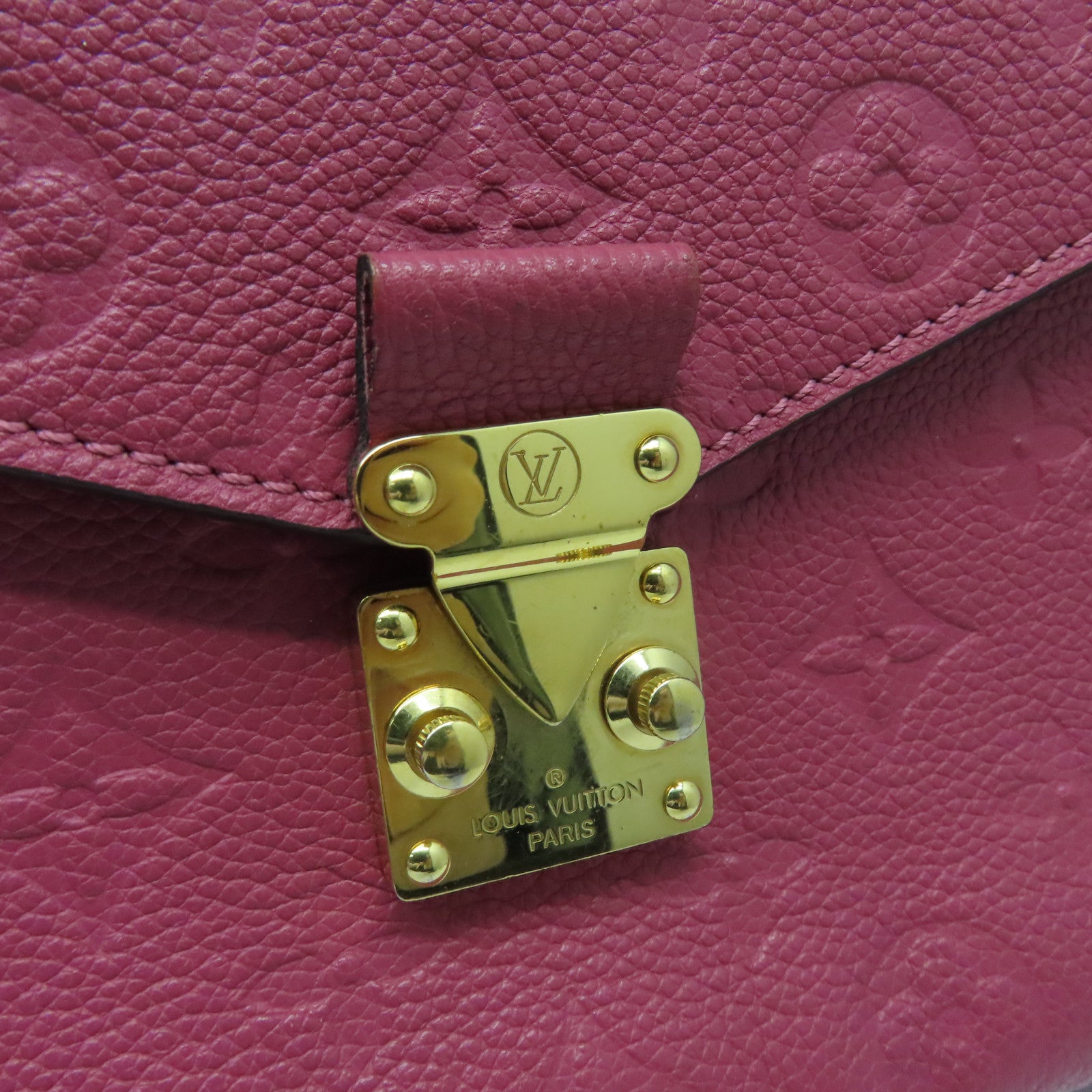 LOUIS VUITTON Monogram Empreinte Pochette Metis 2 Way Shoulder金扣肩背袋粉紅色