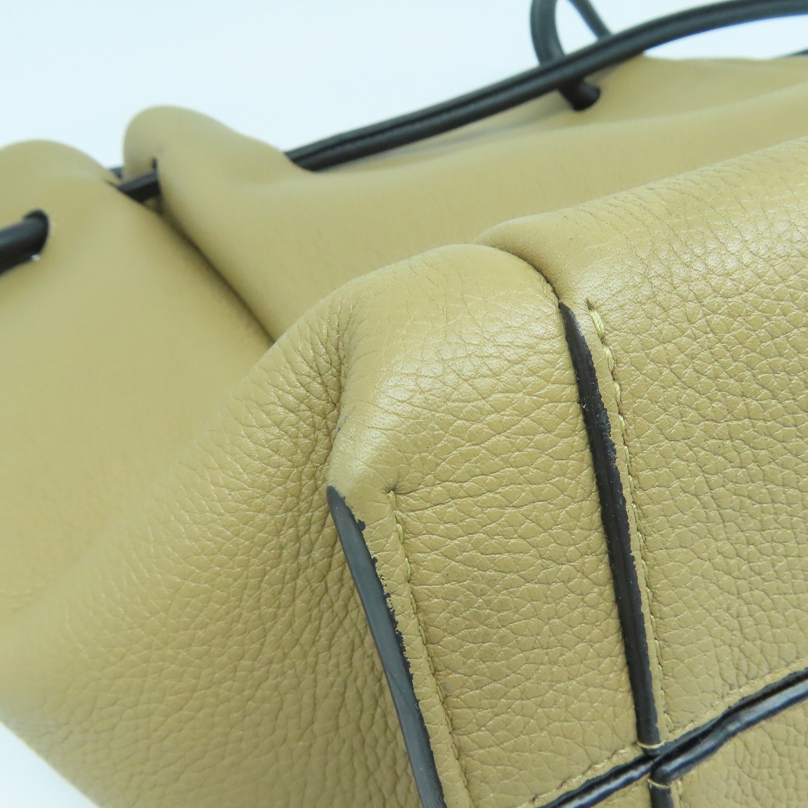 LOEWE 牛皮皮革Flamenco knot Shoulder tote bag銀扣肩背袋啡色/黑色