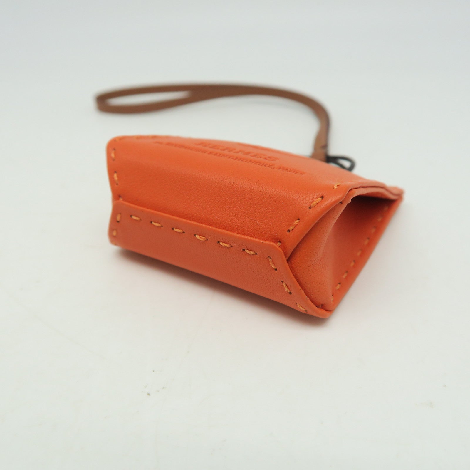 HERMES Swift Leather Charm Charm Orange