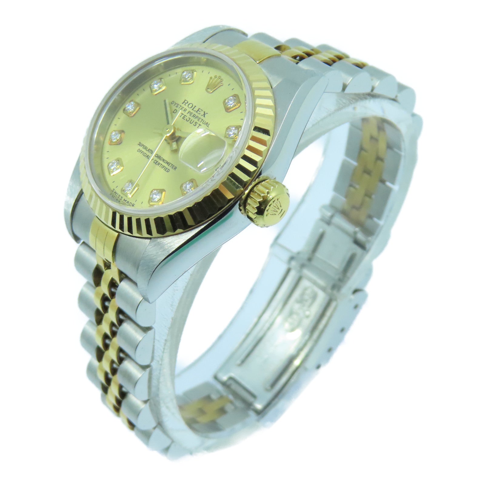 ROLEX Datejust 26mm18K黃金/不鏽鋼手錶自動機芯金色