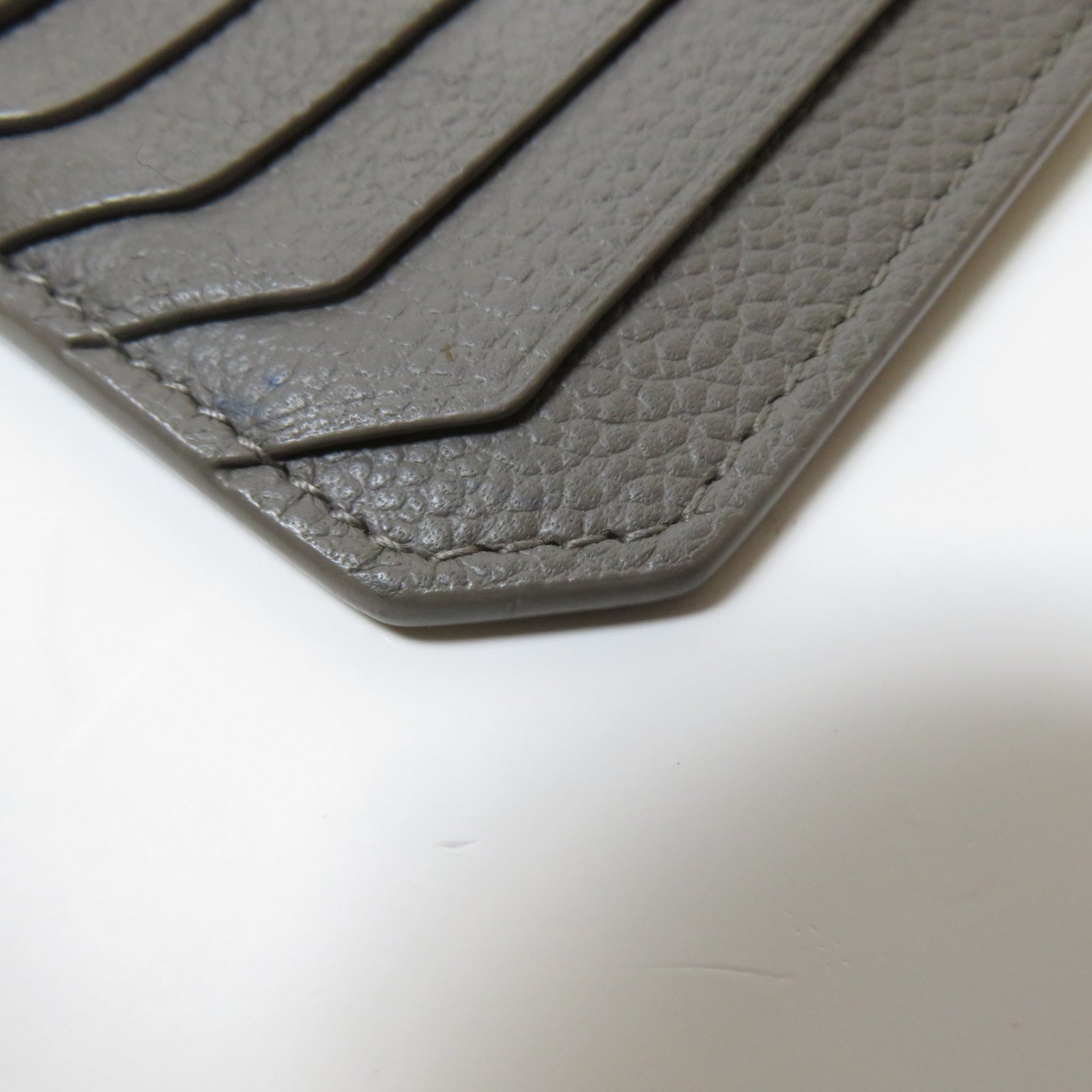 SAINT LAURENT 牛皮皮革Card Case銀扣卡片套灰色