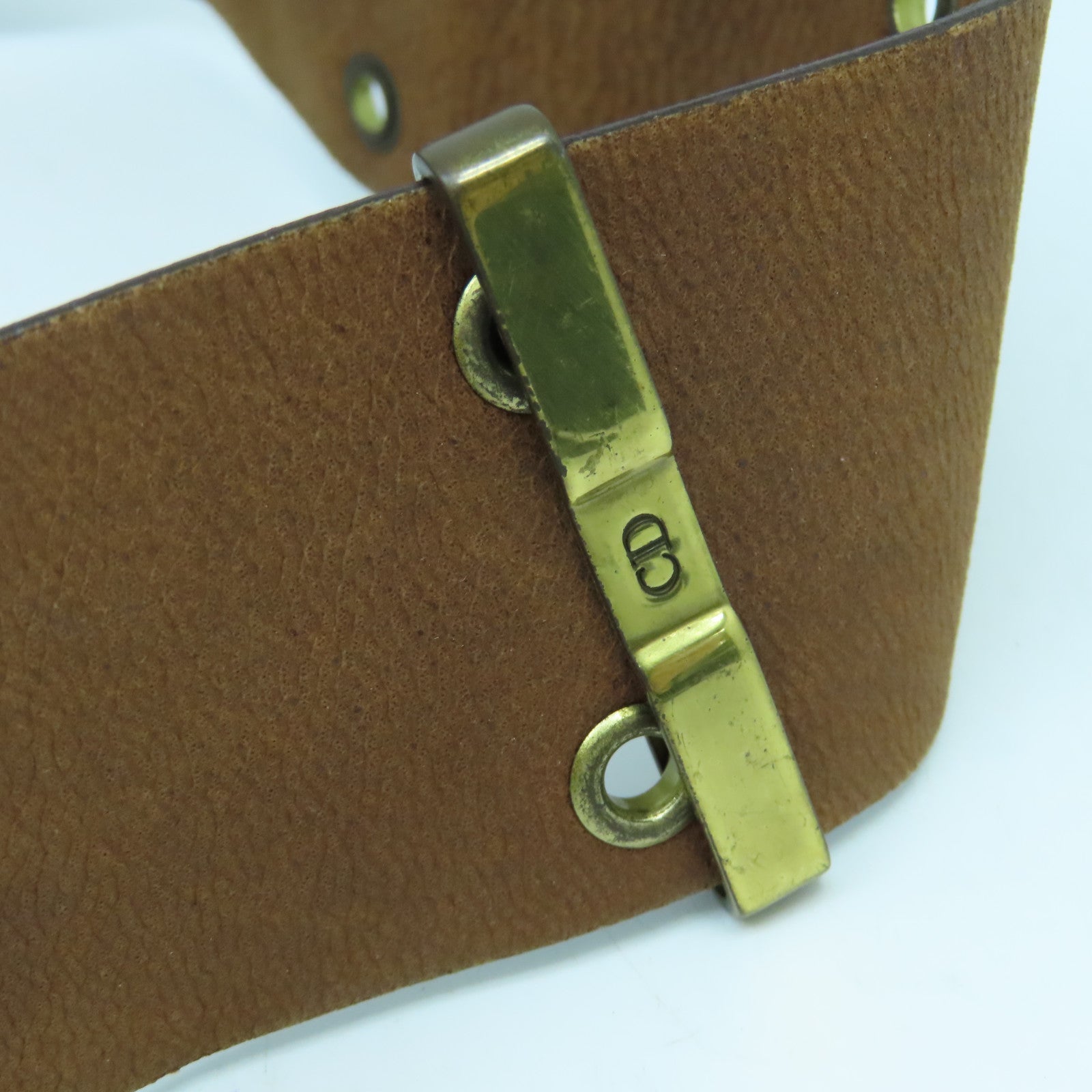Dior 皮革牛仔布Shoulder Bag金扣肩背袋藍色