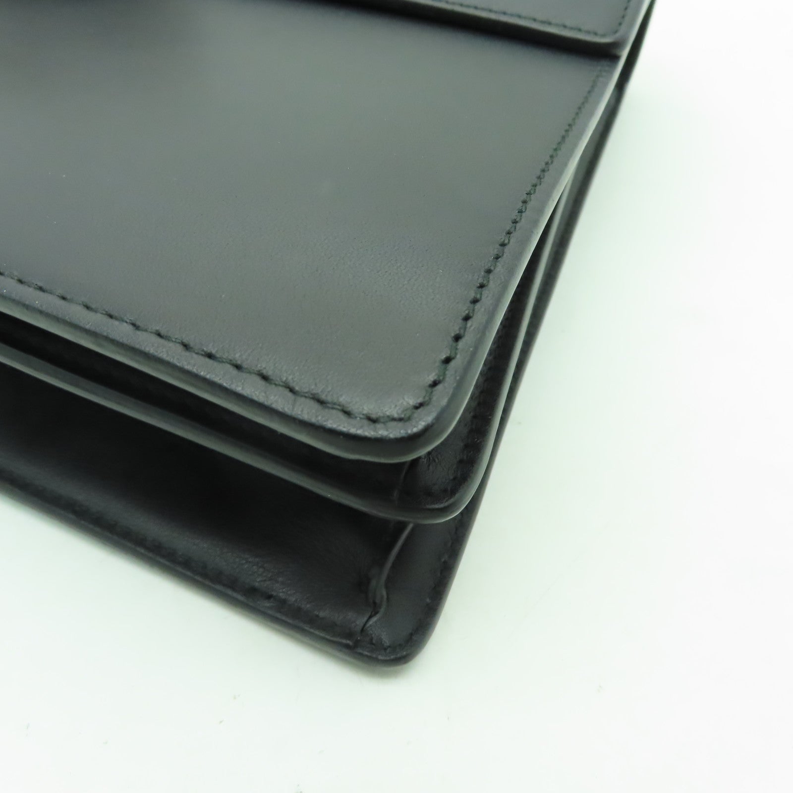 GUCCI 牛皮皮革Handbag金扣手挽袋黒色