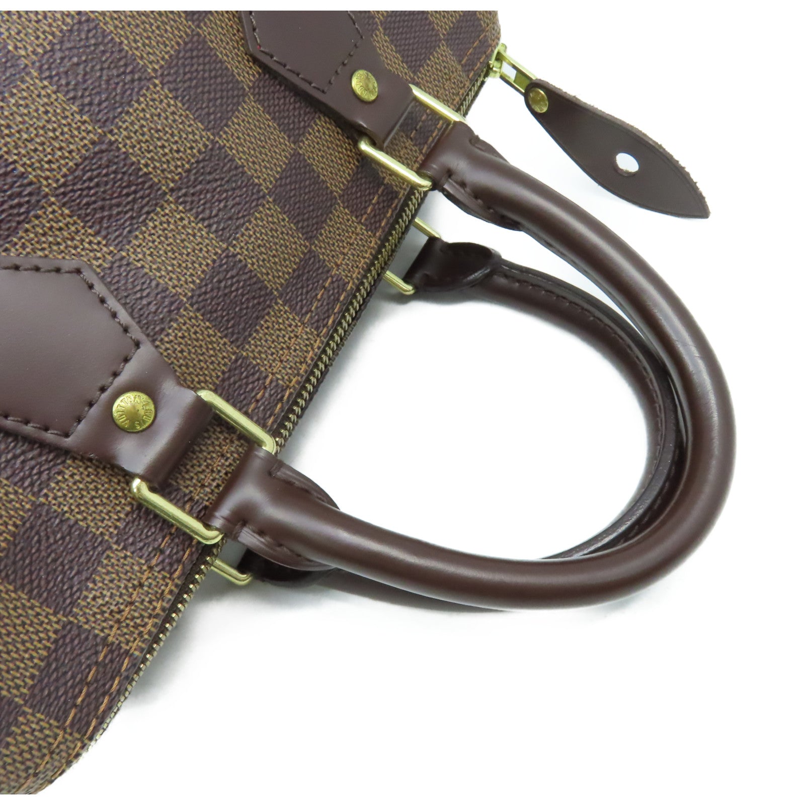 LOUIS VUITTON Damier Speedy 25金扣手挽袋啡色