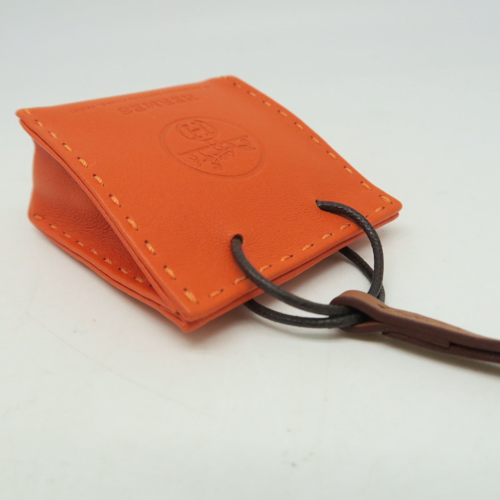 HERMES Swift Leather Charm Charm Orange