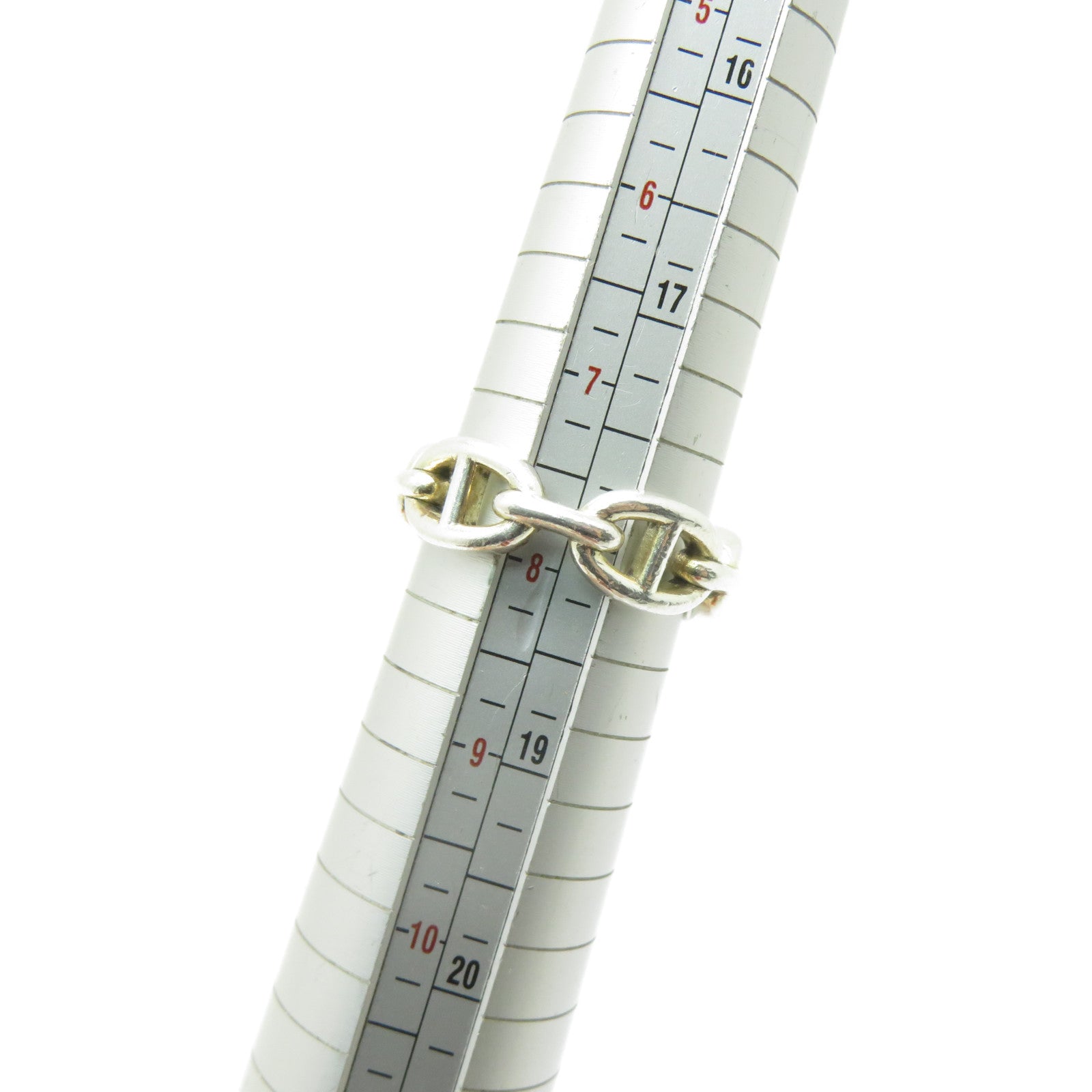 HERMES 925純銀Chaine d'ancre Enchainee Ring戒指#58/US#7.75