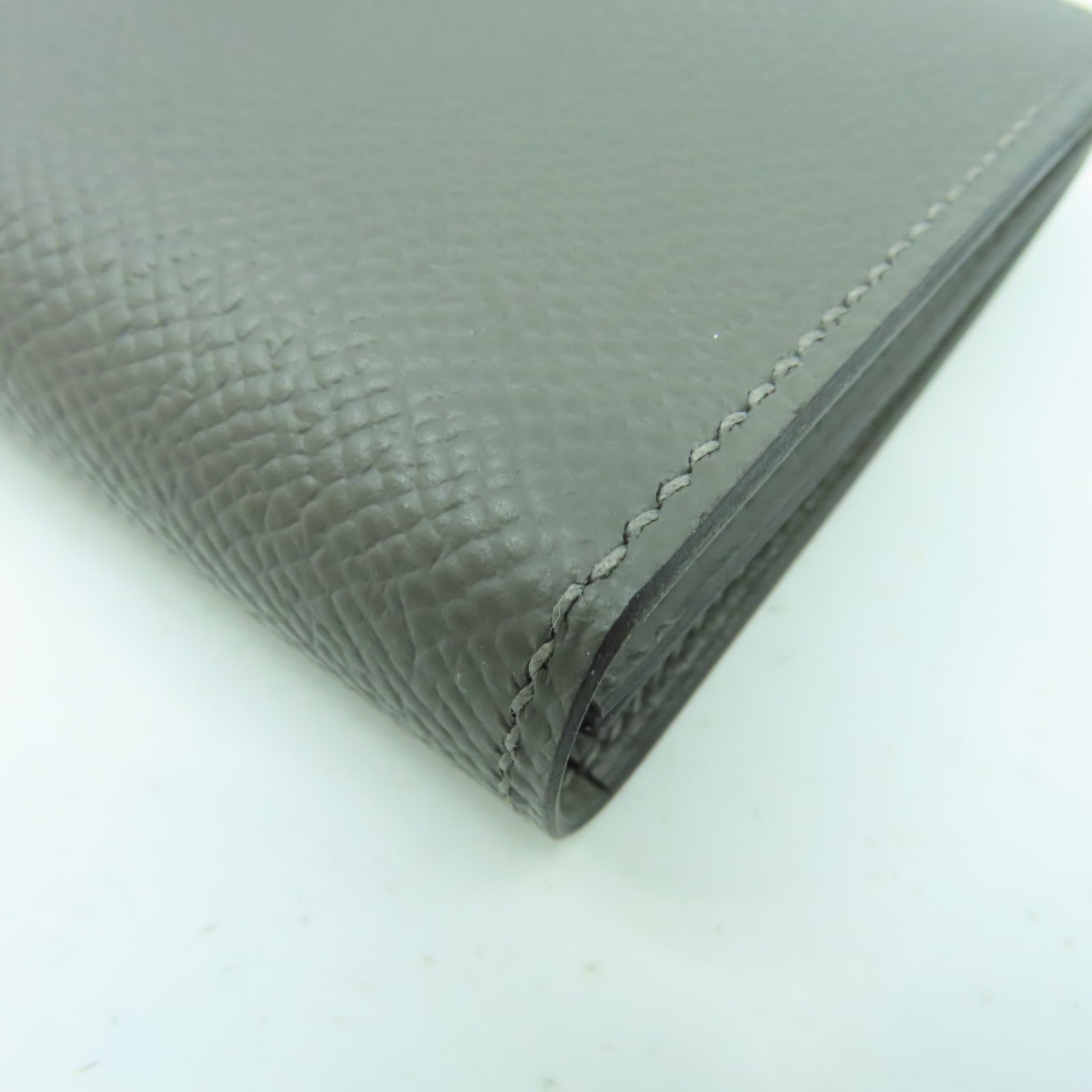 HERMES Epsom皮革Bearn Card Case銀扣卡片套積雲雨灰色