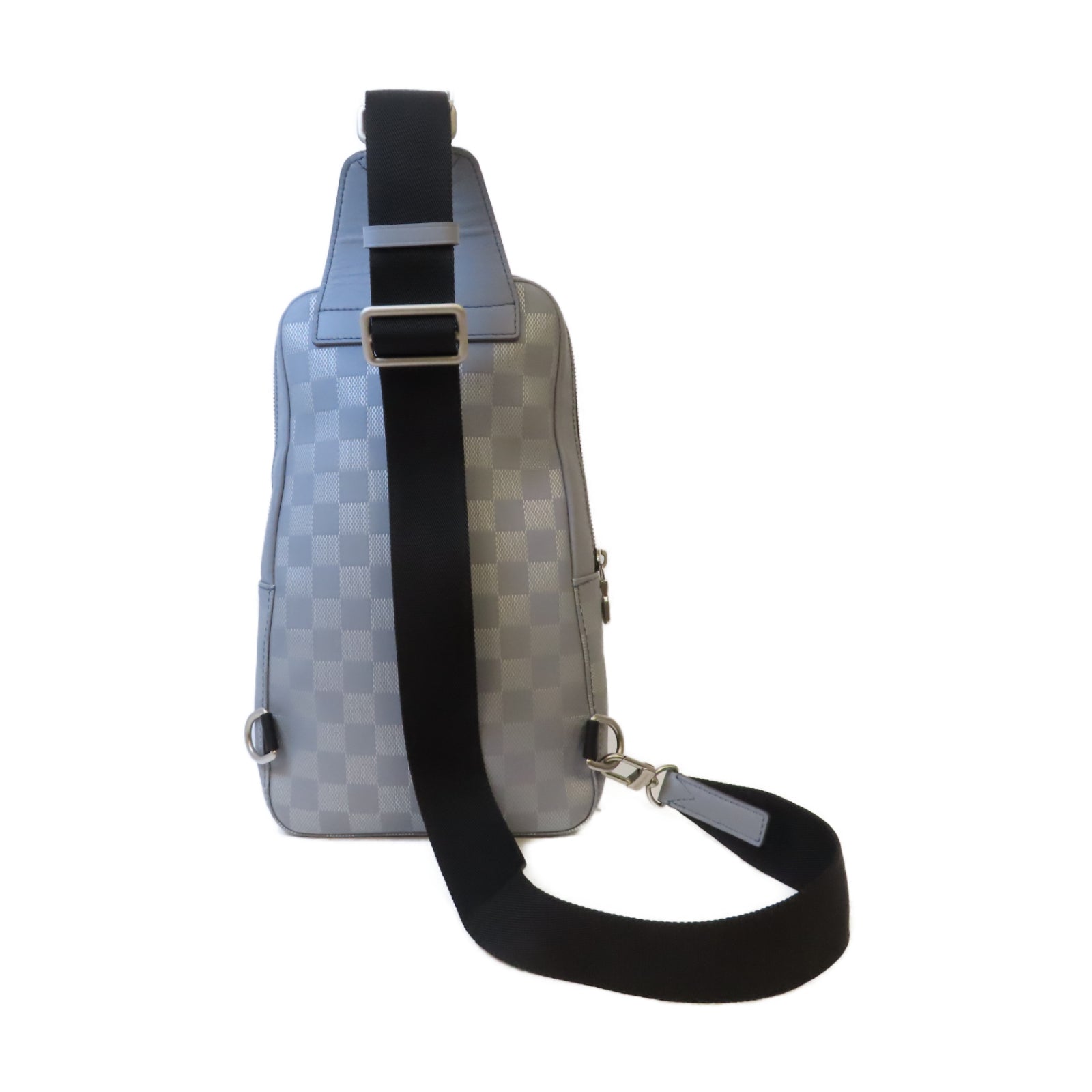 LOUIS VUITTON Damier Infini Avenue Sling Bag銀扣肩背袋灰色