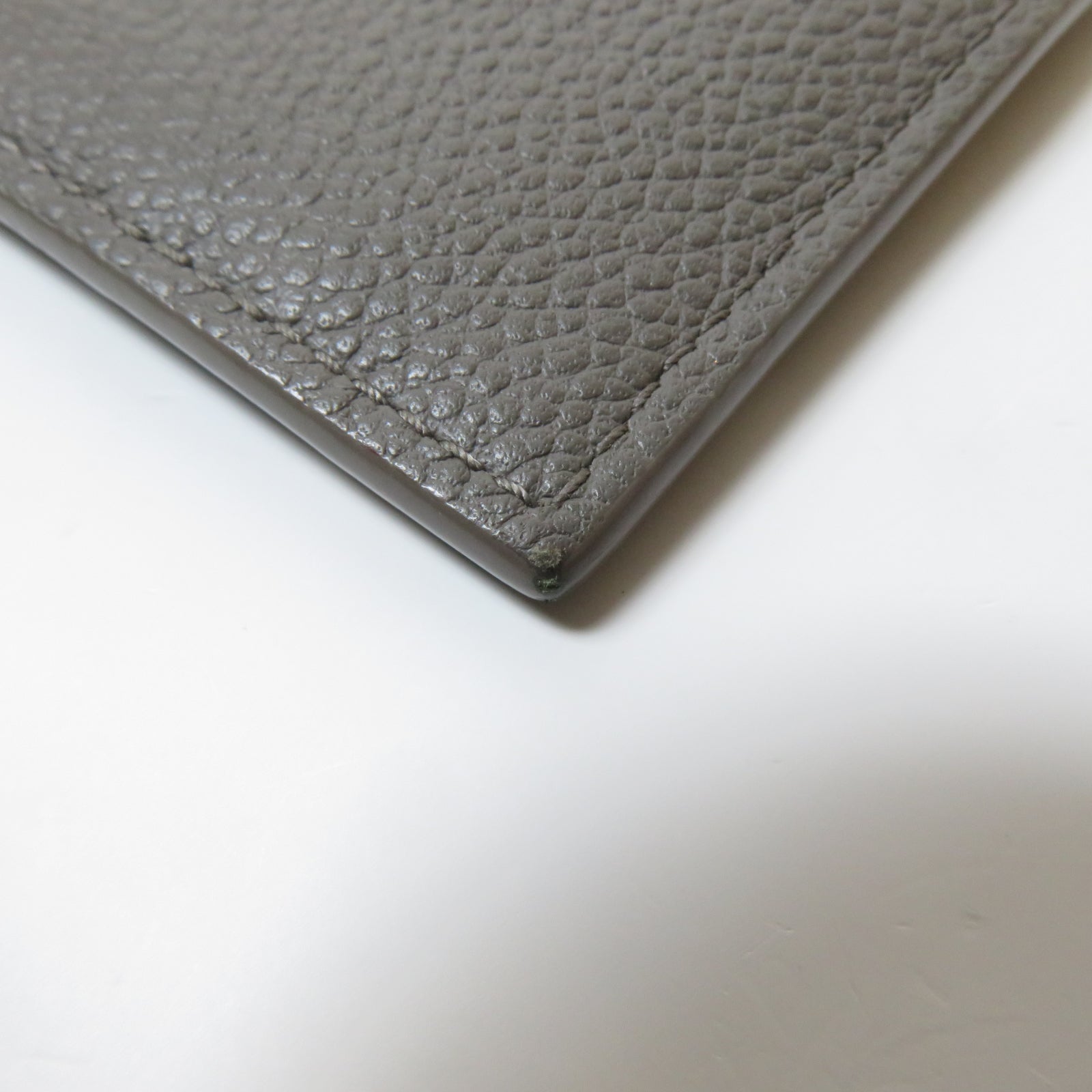 SAINT LAURENT 牛皮皮革Card Case銀扣卡片套灰色