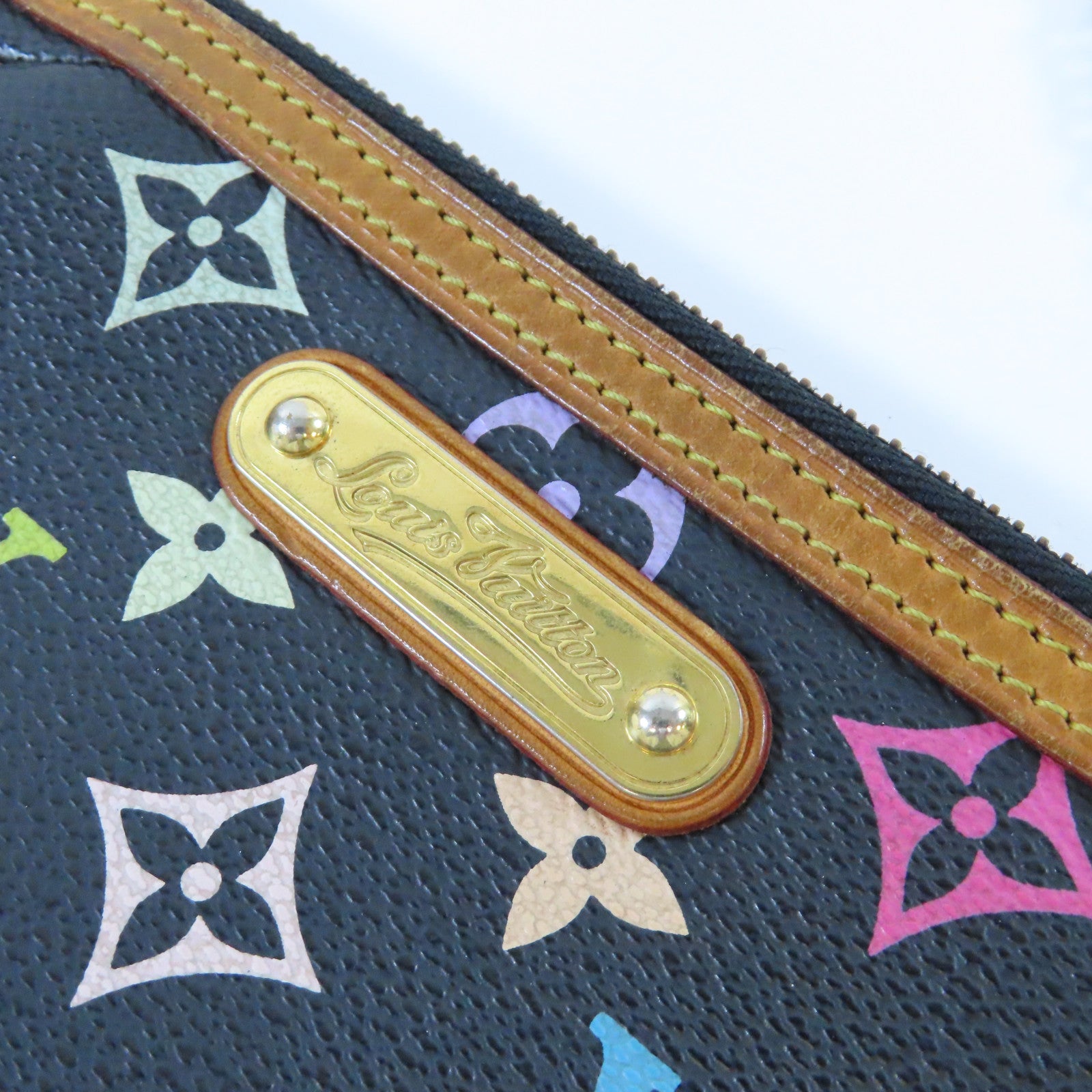 LOUIS VUITTON Monogram Multicolore Pochette Milla金扣鏈帶手挽袋黑色