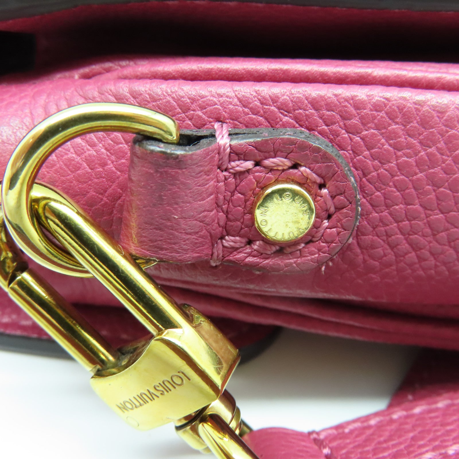 LOUIS VUITTON Monogram Empreinte Pochette Metis 2 Way Shoulder金扣肩背袋粉紅色
