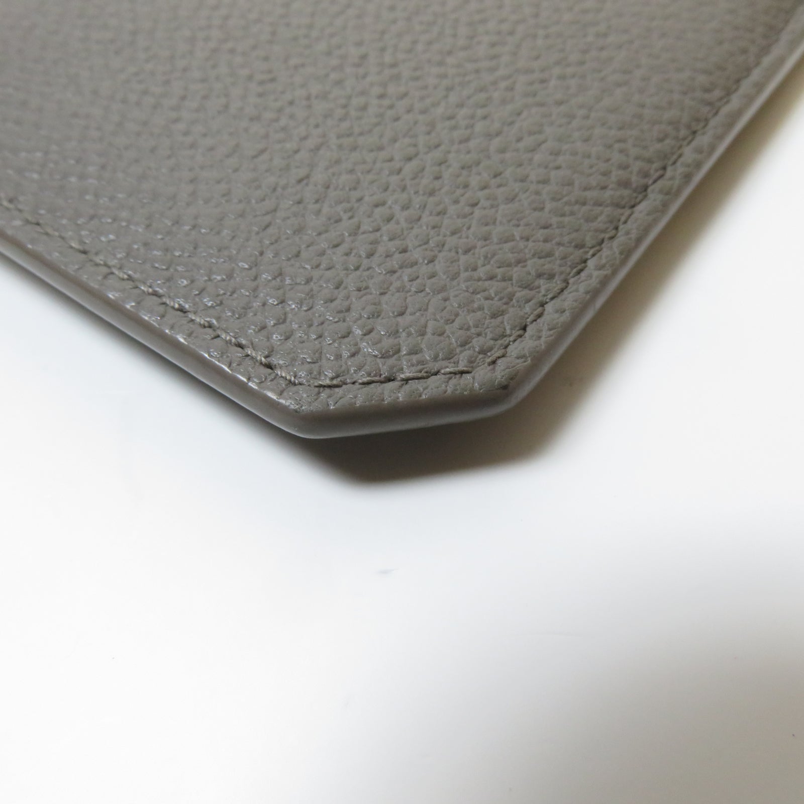 SAINT LAURENT 牛皮皮革Card Case銀扣卡片套灰色