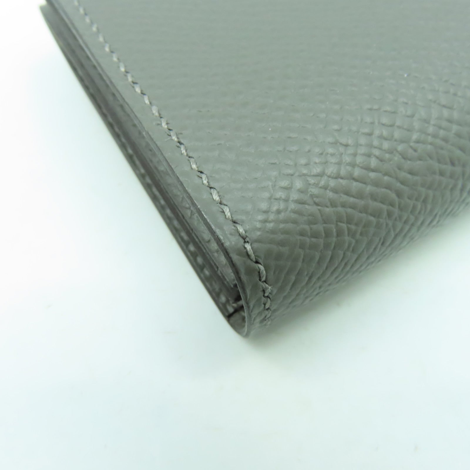 HERMES Epsom皮革Bearn Card Case銀扣卡片套積雲雨灰色