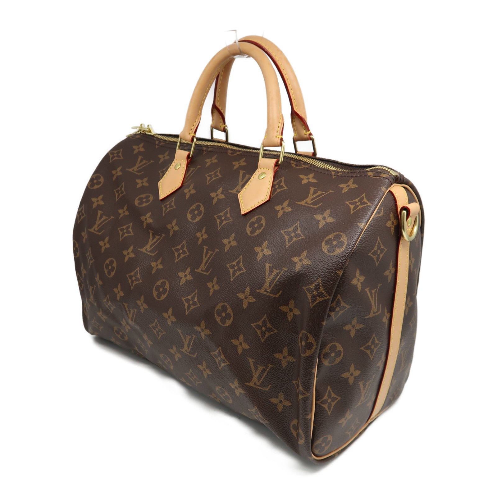 LOUIS VUITTON Monogram Speedy Bandouliere 35金扣手挽肩背兩用袋啡色