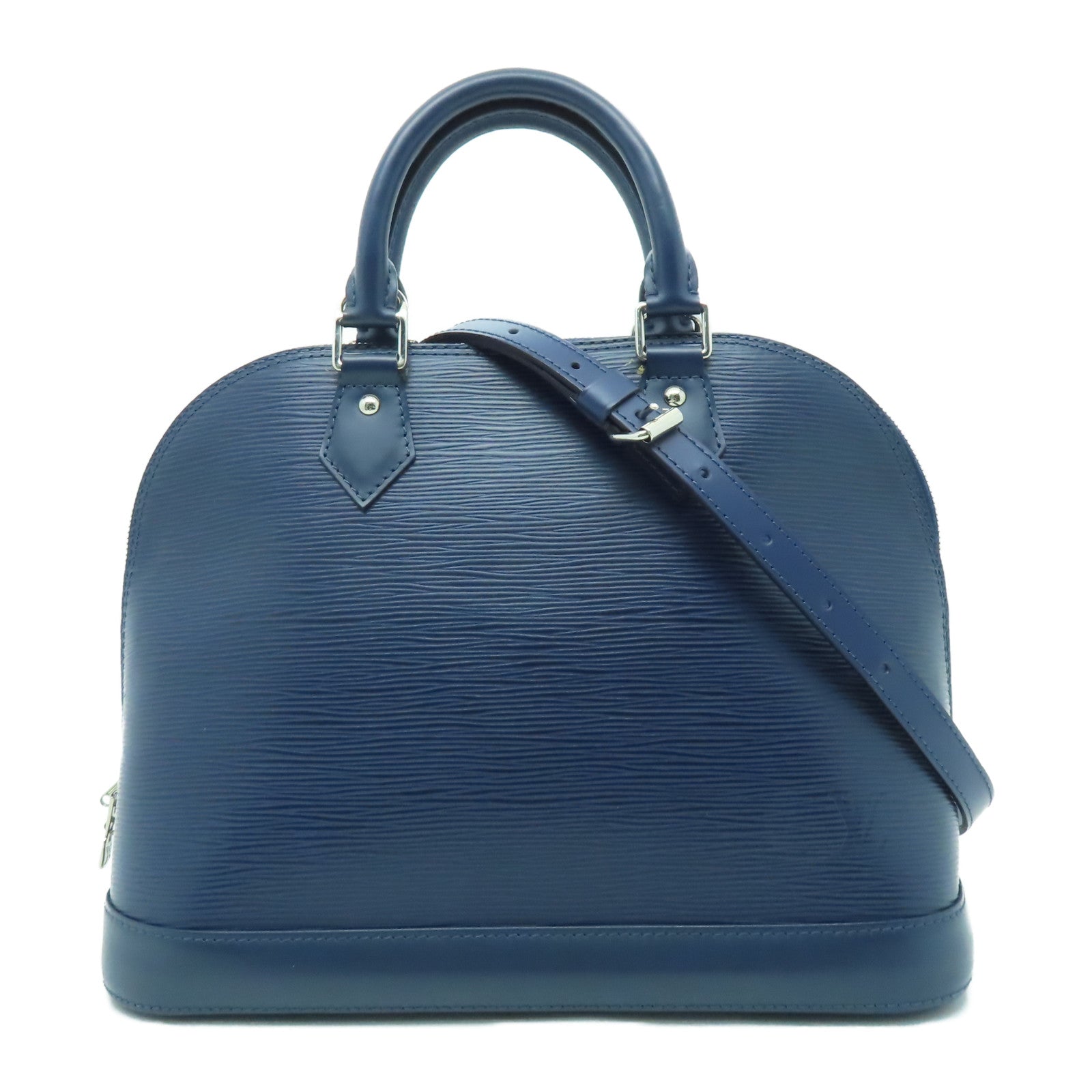 LOUIS VUITTON Epi Alma PM銀扣手挽肩背兩用袋藍色