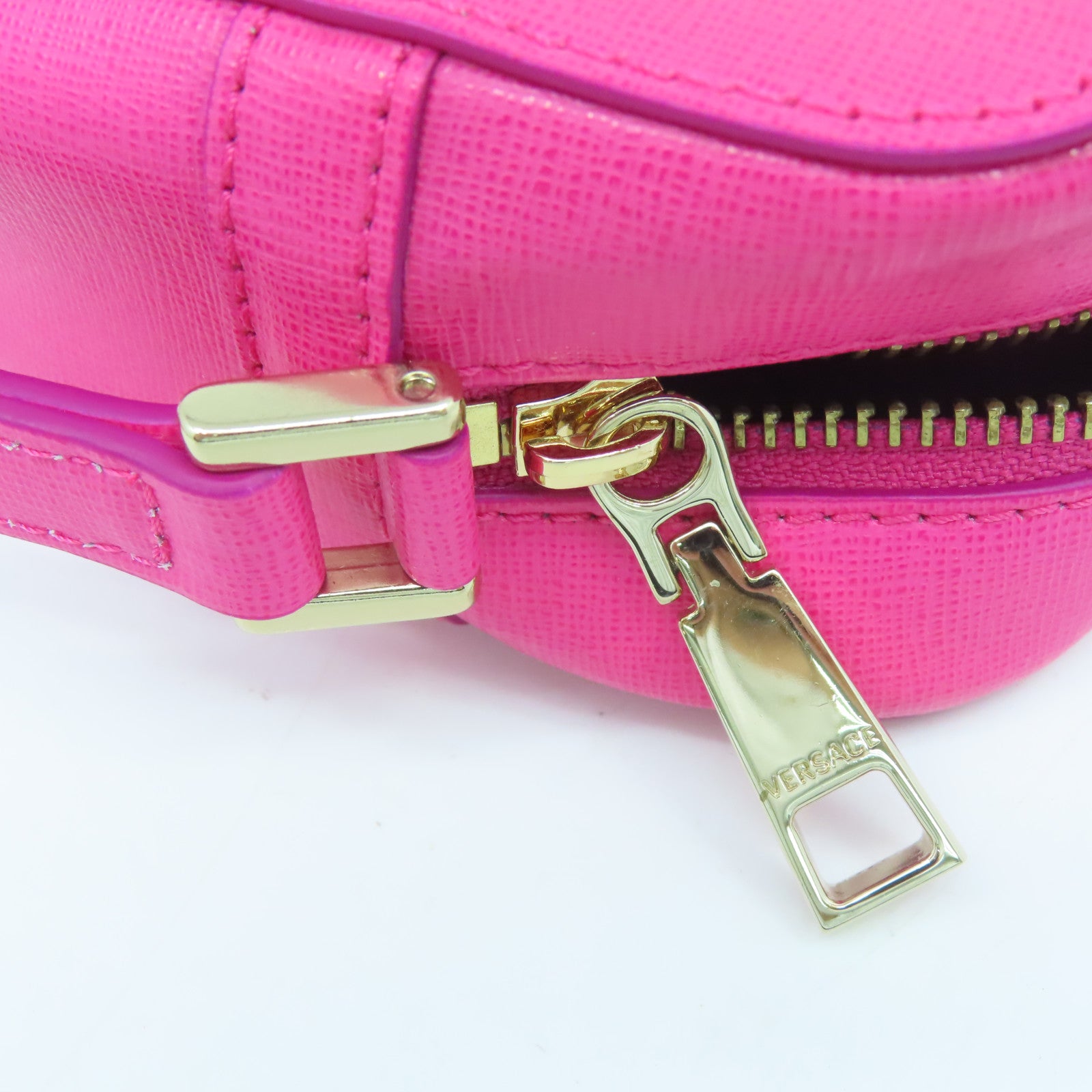 VERSACE 牛皮皮革Shoulder Bag金扣肩背袋粉紅色