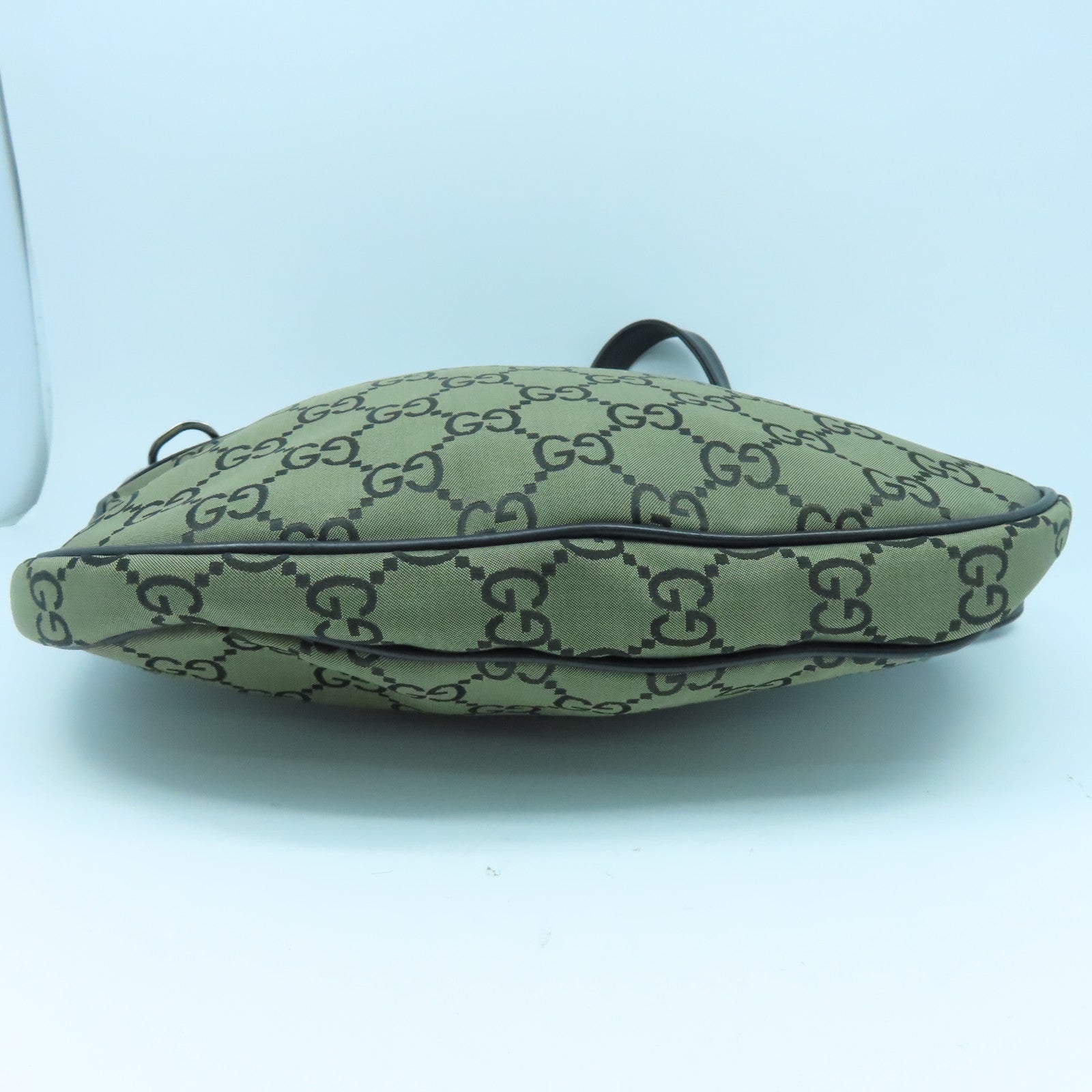 GUCCI 【激減優惠】尼龍皮革Shoulder Bag銀扣肩背袋啡色