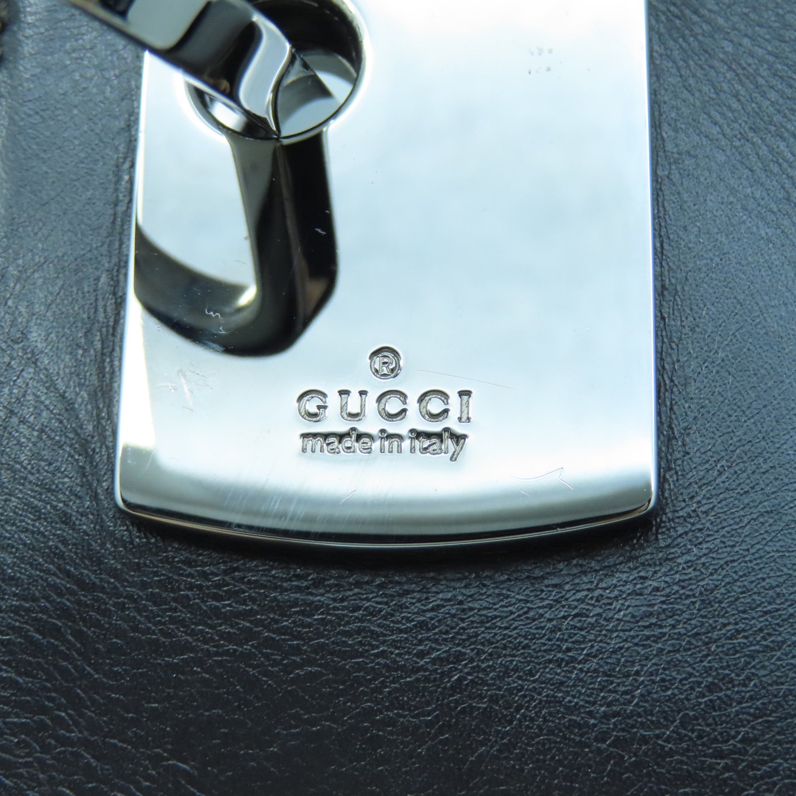 GUCCI 【激減優惠】尼龍皮革Shoulder Bag銀扣肩背袋啡色