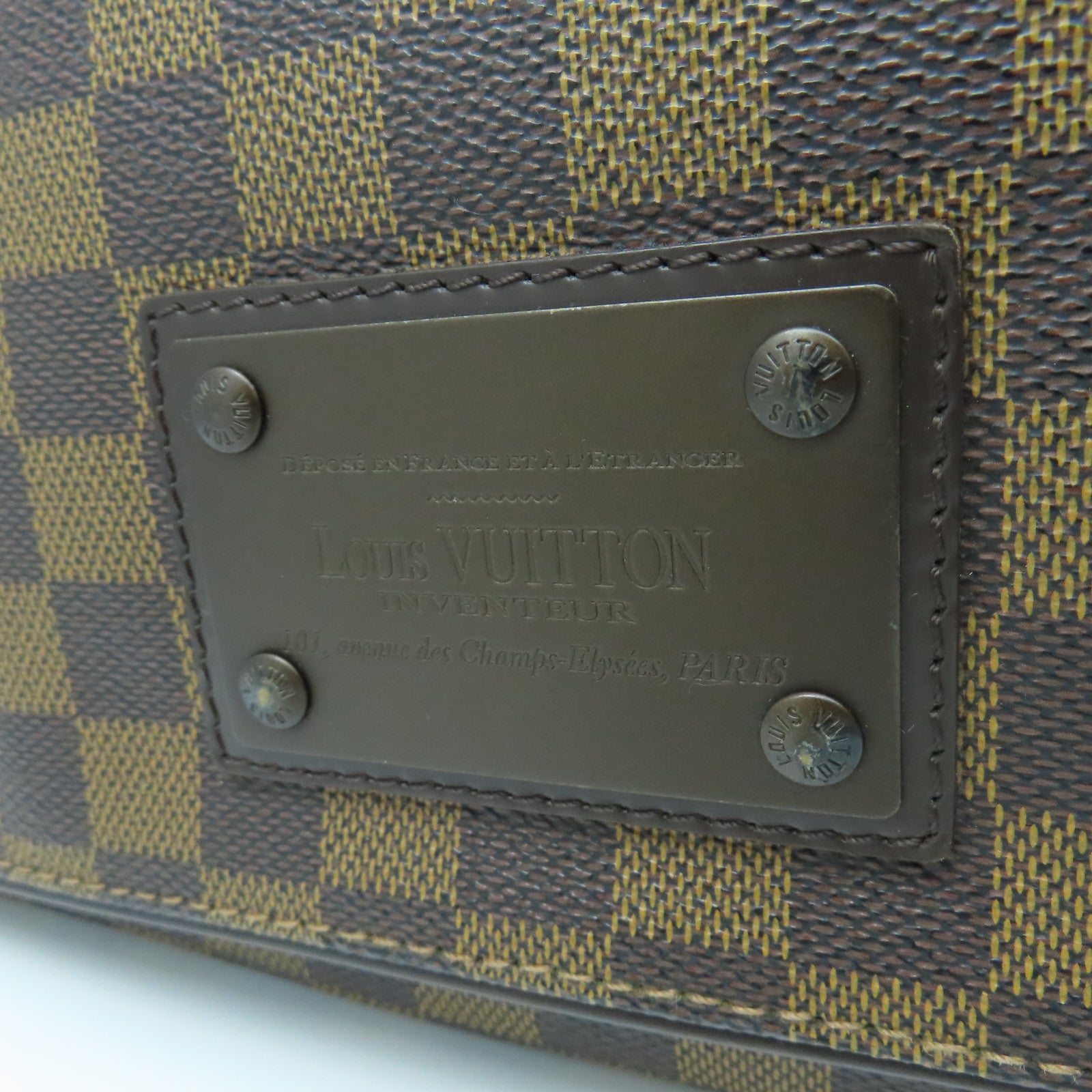 LOUIS VUITTON 【激減優惠】Damier Brooklyn GM金扣肩背袋棕色