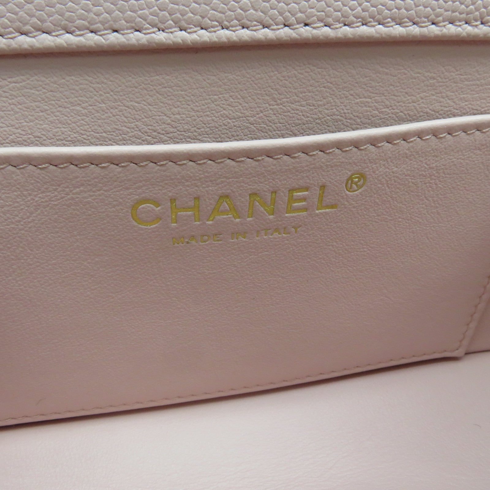 CHANEL 菱格牛皮皮革Chain Shoulder金扣鏈帶手挽肩背兩用袋粉紅色