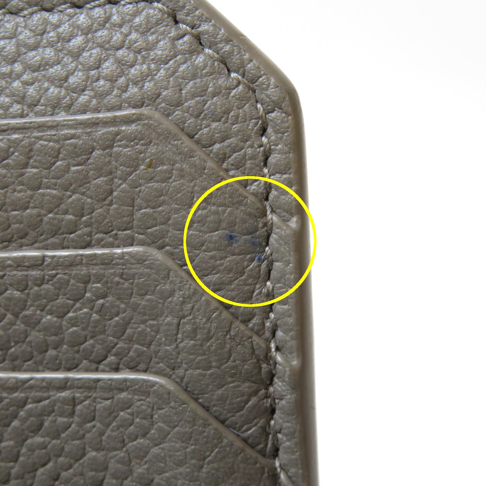 SAINT LAURENT 牛皮皮革Card Case銀扣卡片套灰色